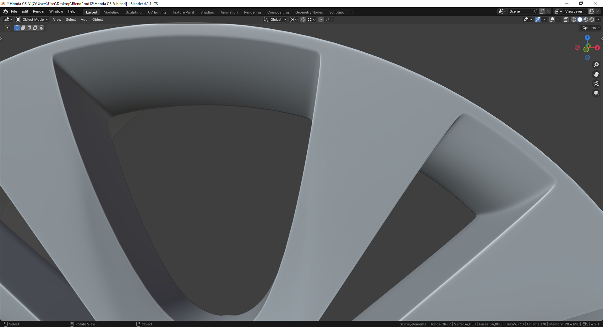 Honda CR-V 64040S Rim 3D model_11