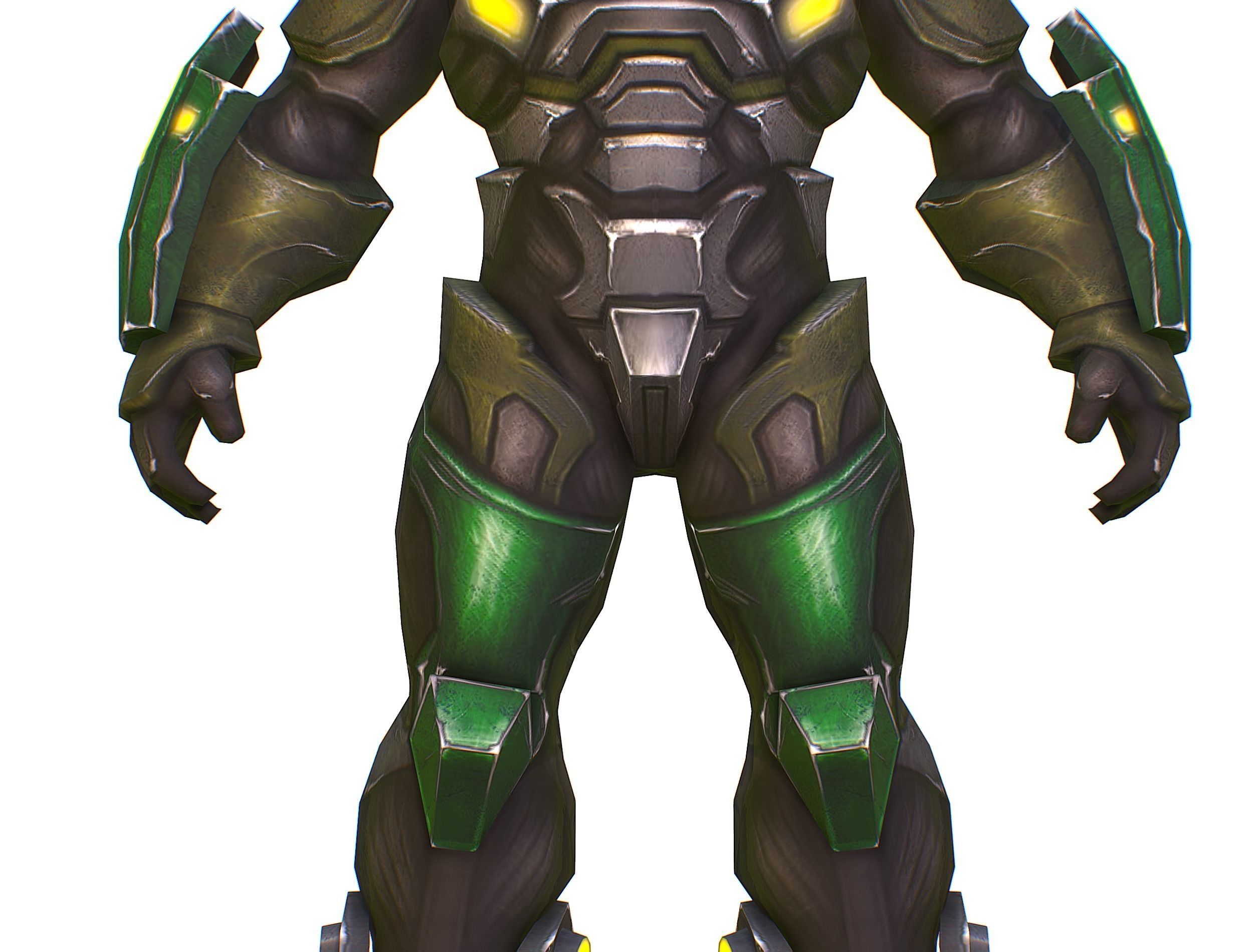 Cartoon Sci-Fi Cyborg Drone Sniper Soldier Low-poly 3D model_27