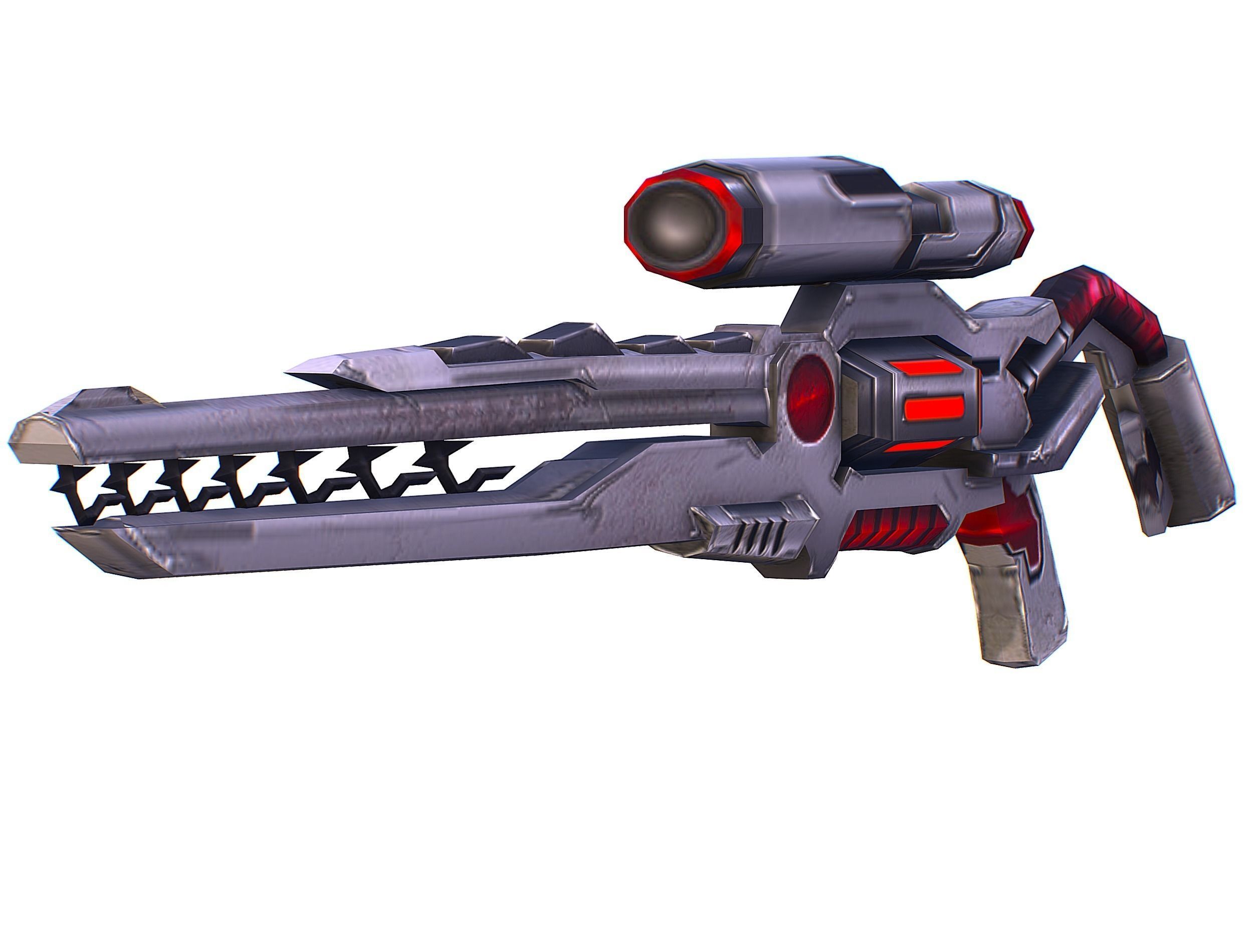 Cartoon Sci-Fi Cyborg Drone Sniper Soldier Low-poly 3D model_52