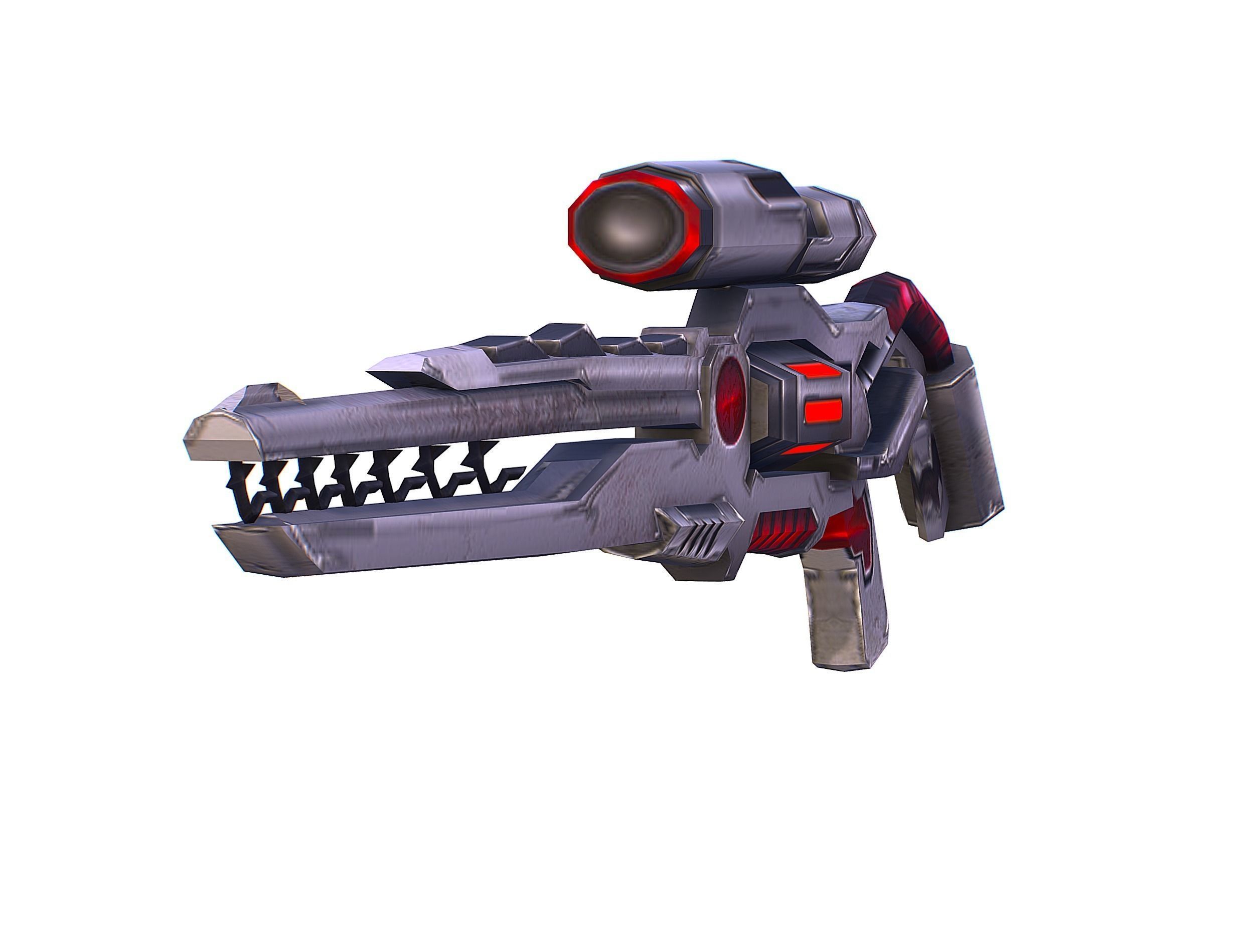 Cartoon Sci-Fi Cyborg Drone Sniper Soldier Low-poly 3D model_53