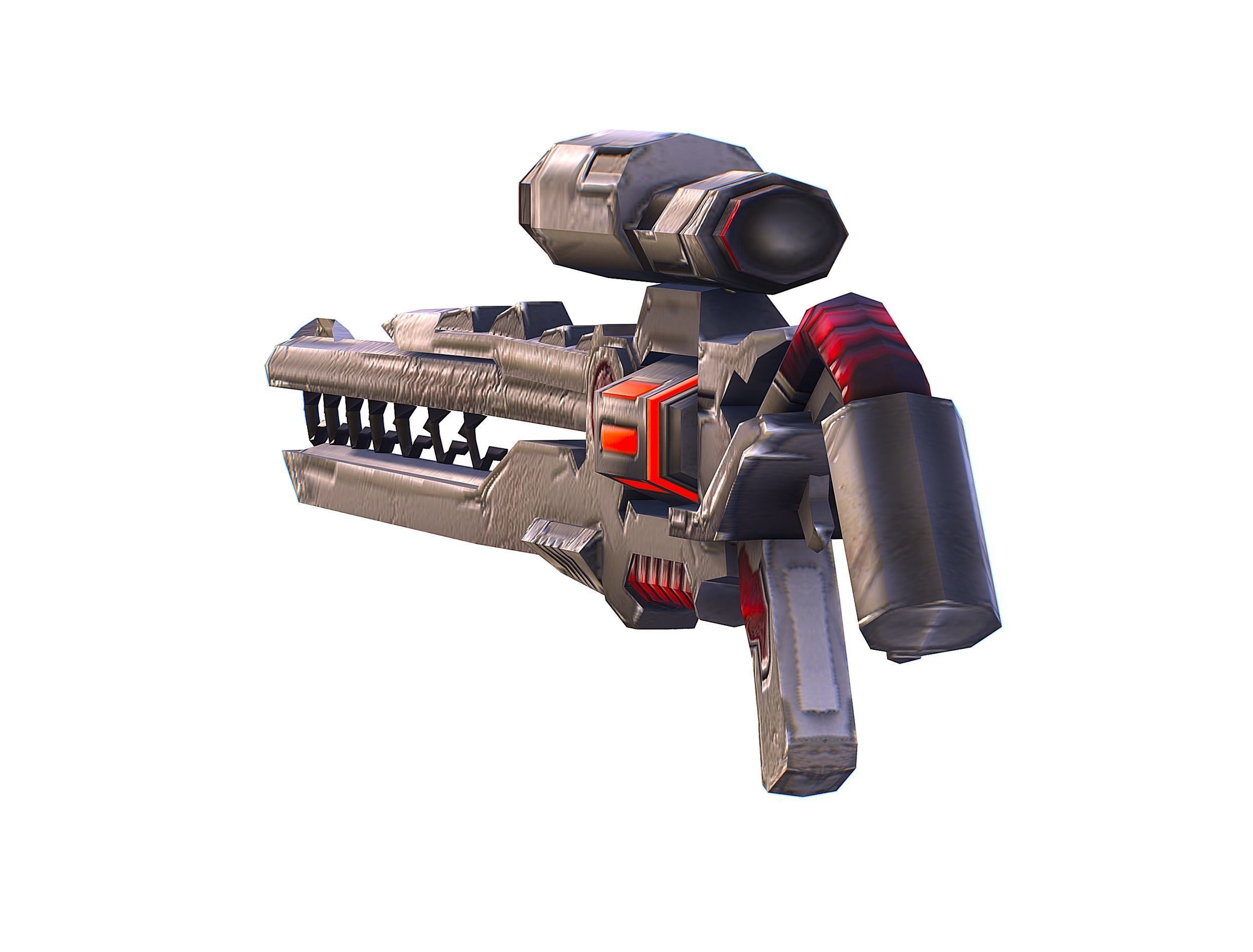 Cartoon Sci-Fi Cyborg Drone Sniper Soldier Low-poly 3D model_50