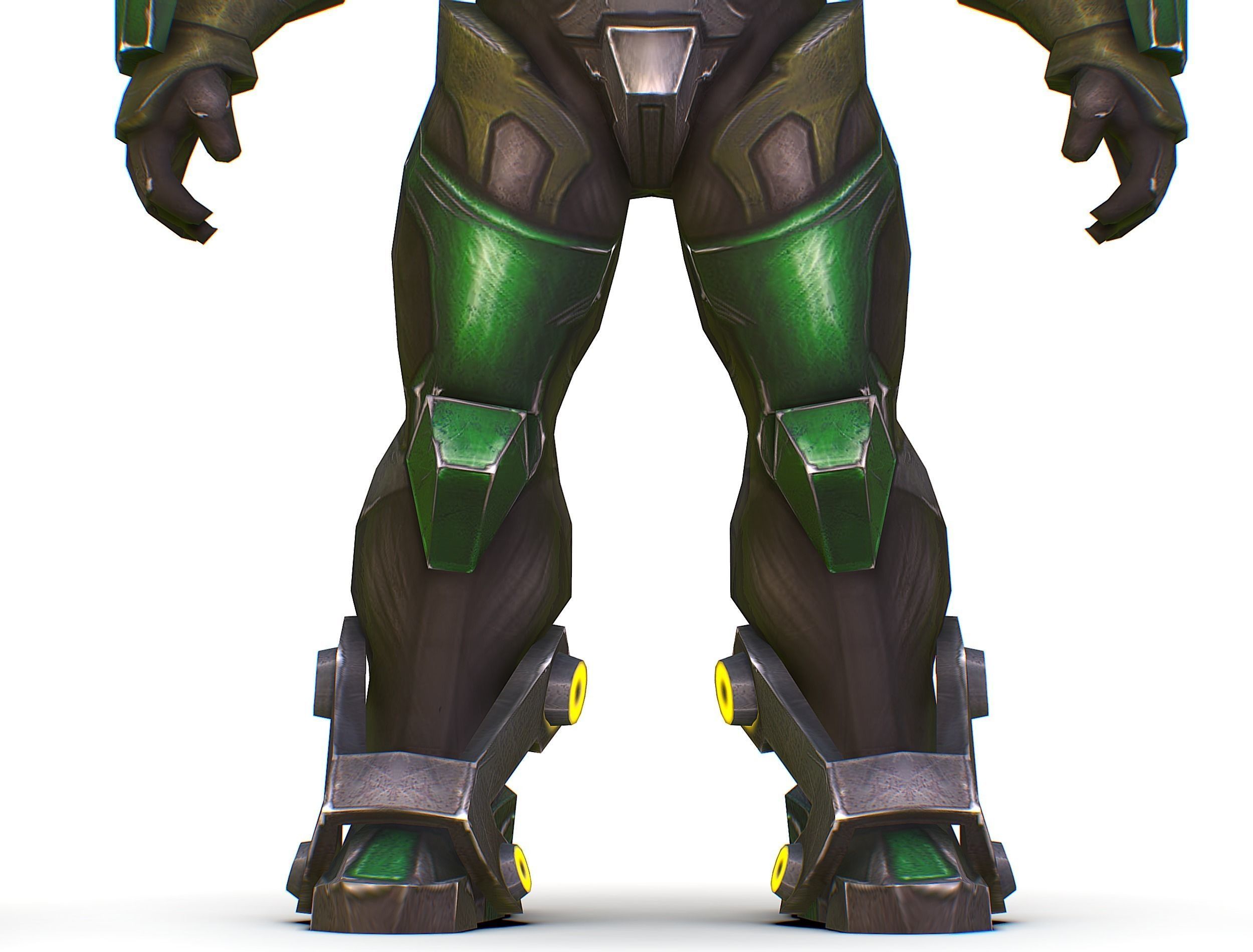 Cartoon Sci-Fi Cyborg Drone Sniper Soldier Low-poly 3D model_28