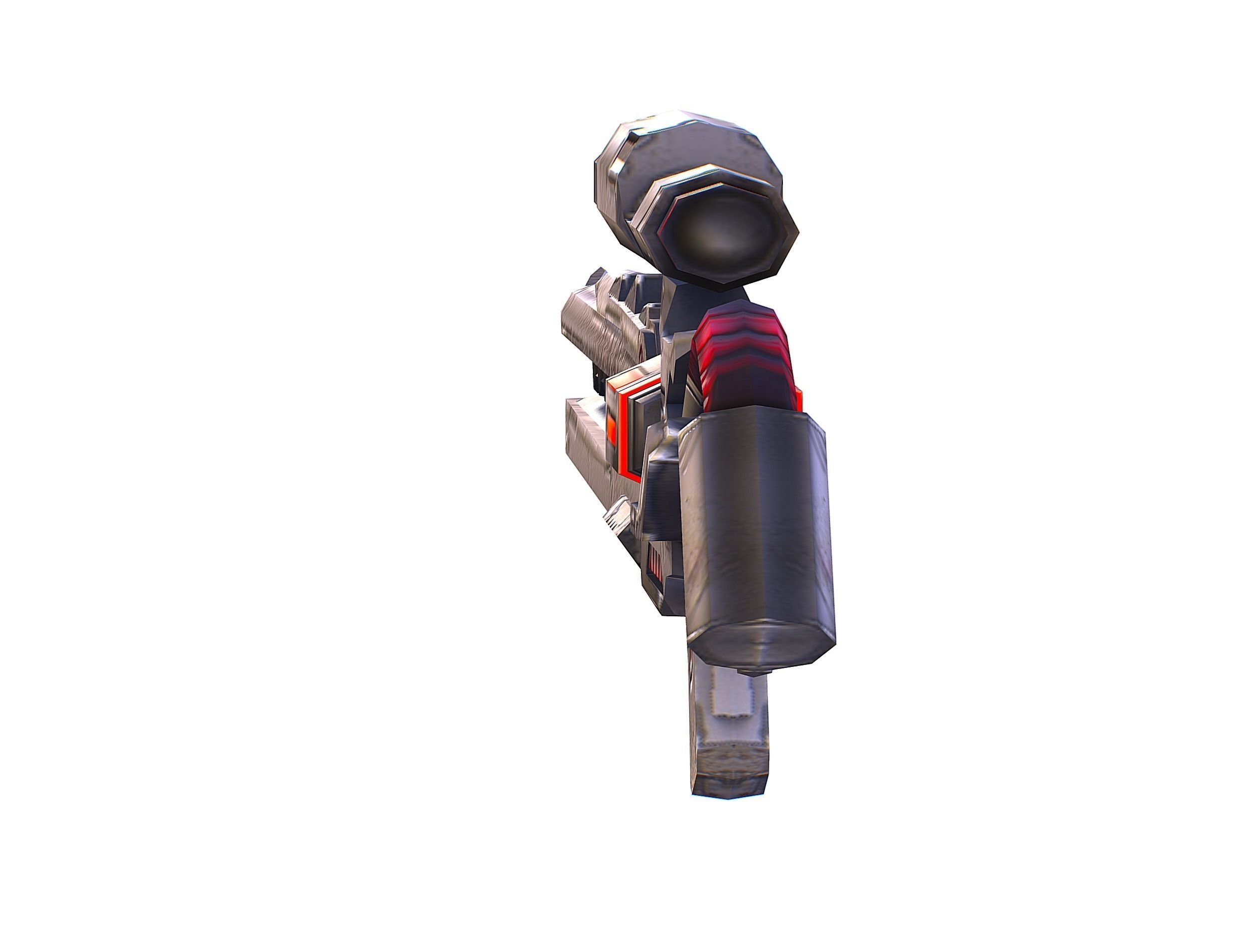 Cartoon Sci-Fi Cyborg Drone Sniper Soldier Low-poly 3D model_49