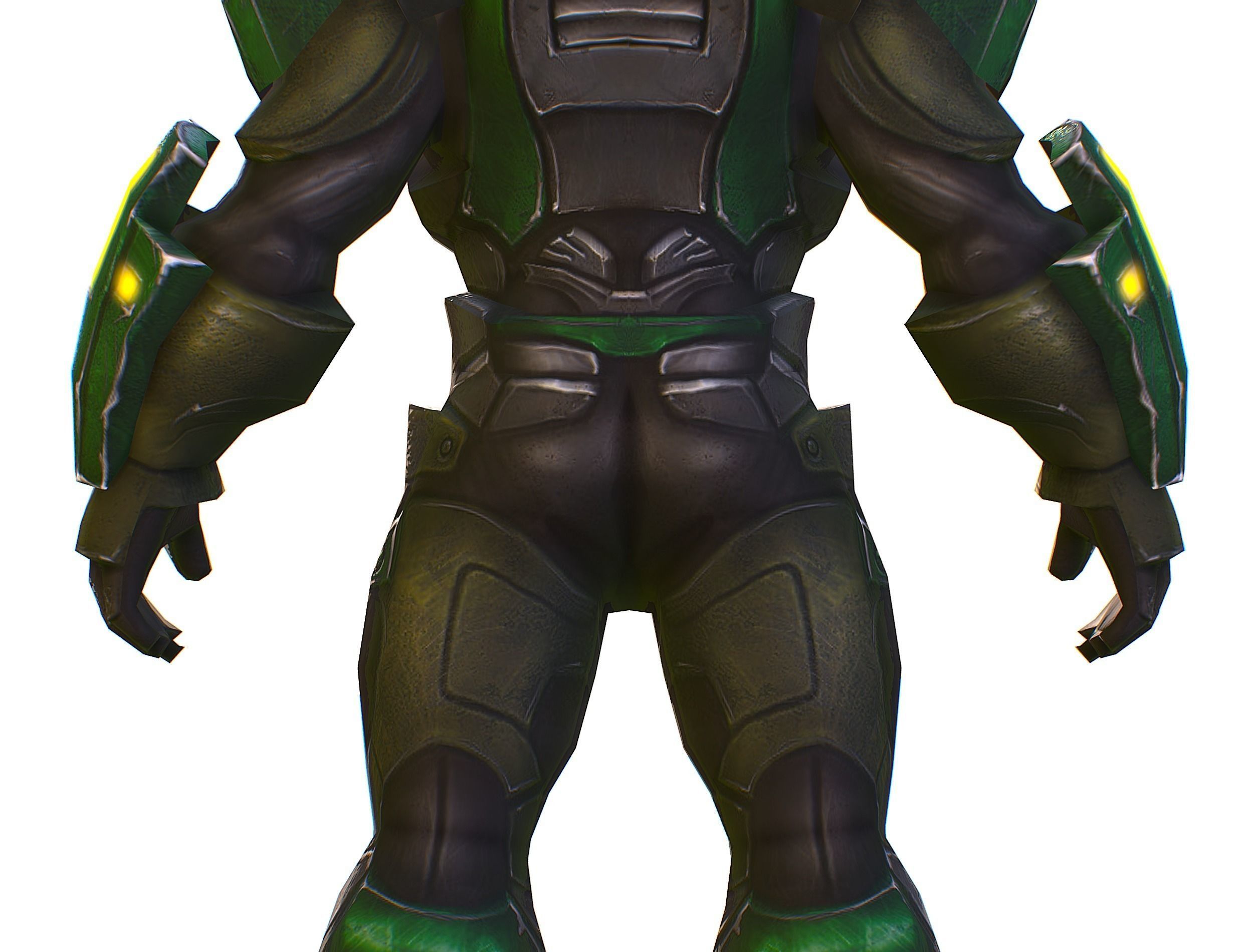 Cartoon Sci-Fi Cyborg Drone Sniper Soldier Low-poly 3D model_30