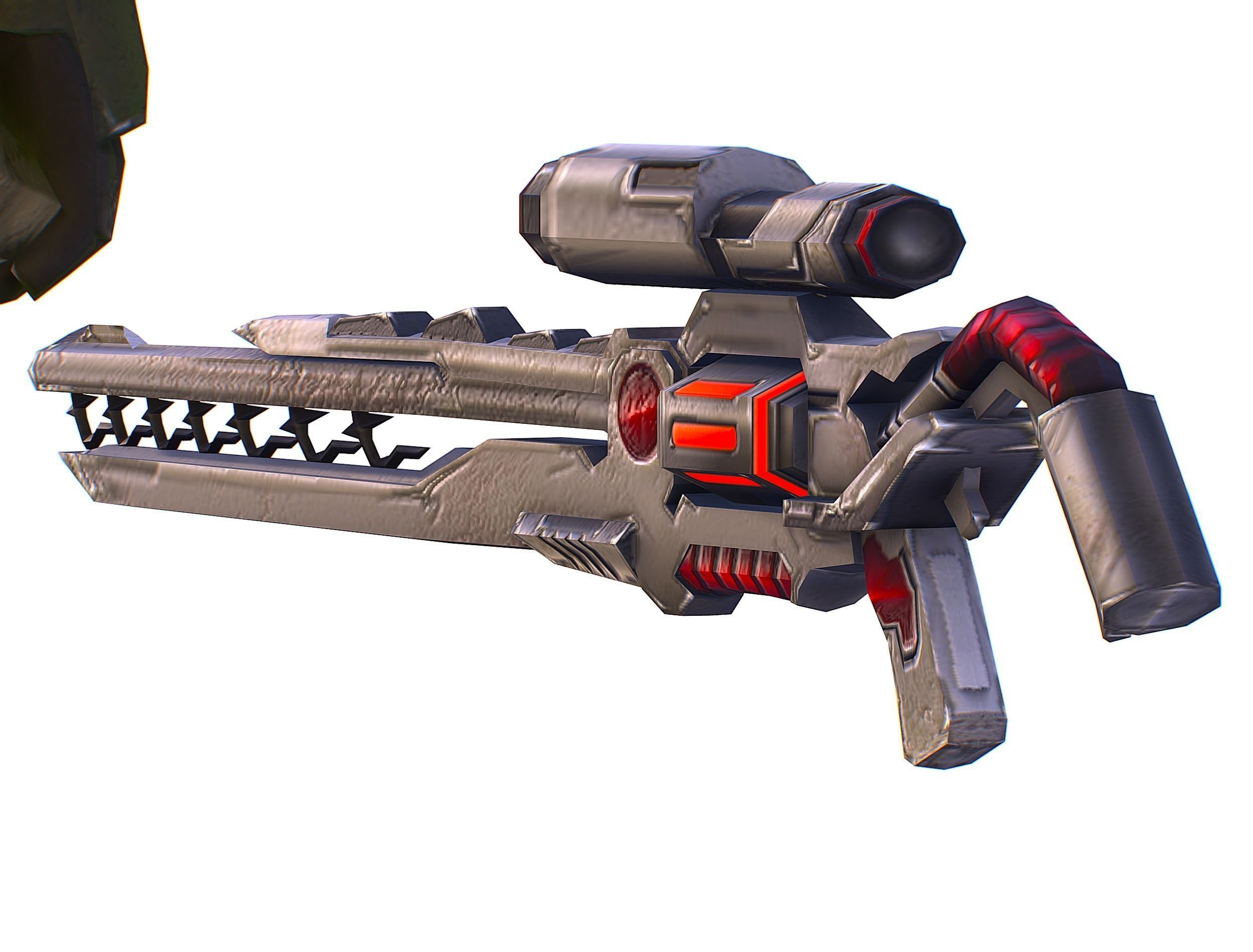 Cartoon Sci-Fi Cyborg Drone Sniper Soldier Low-poly 3D model_51