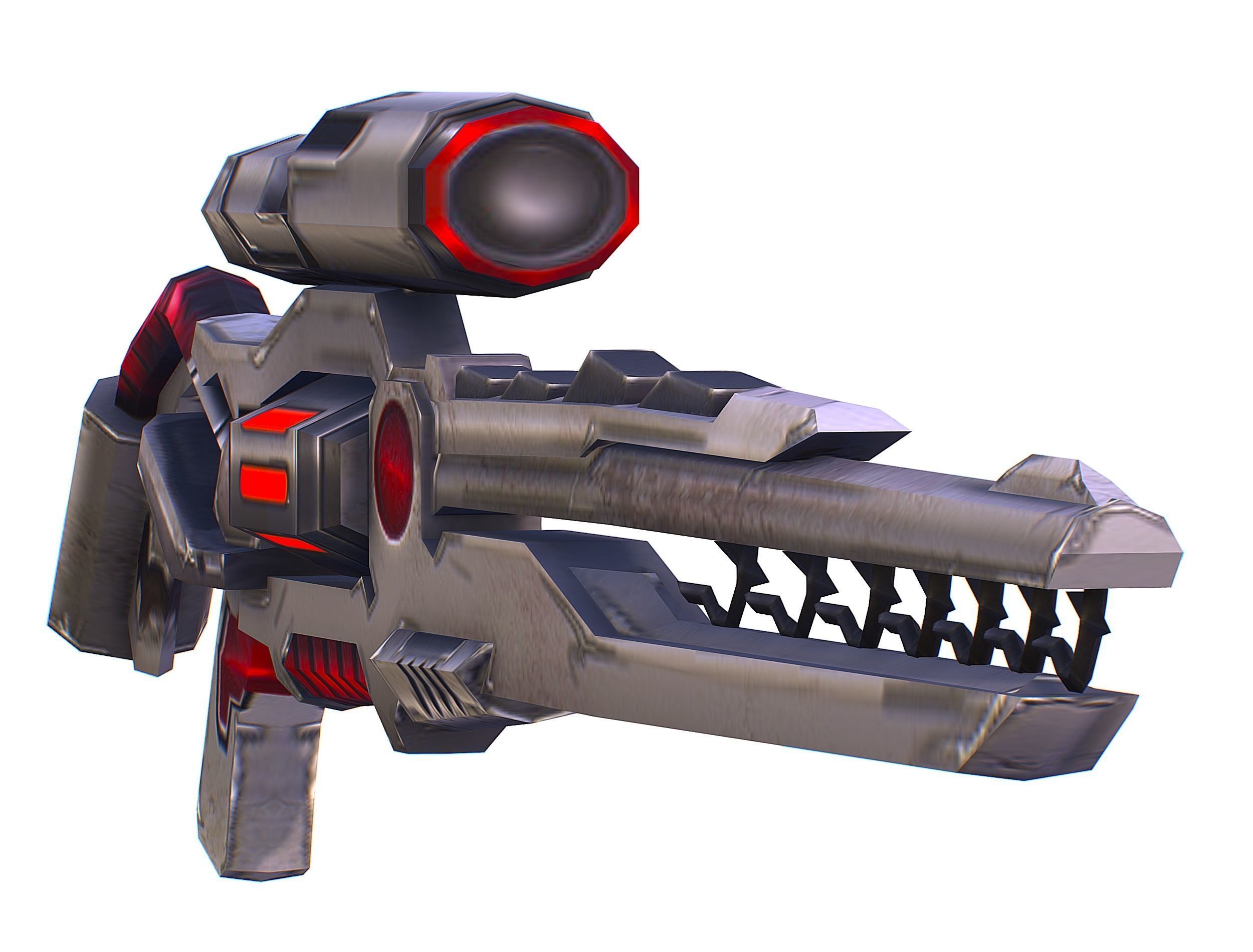 Cartoon Sci-Fi Cyborg Drone Sniper Soldier Low-poly 3D model_56