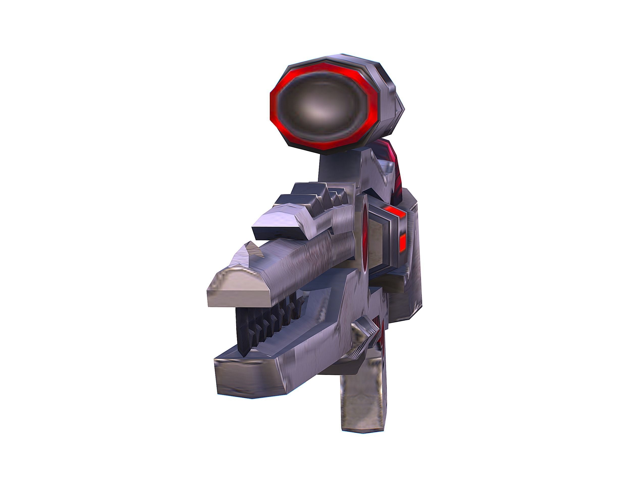 Cartoon Sci-Fi Cyborg Drone Sniper Soldier Low-poly 3D model_54