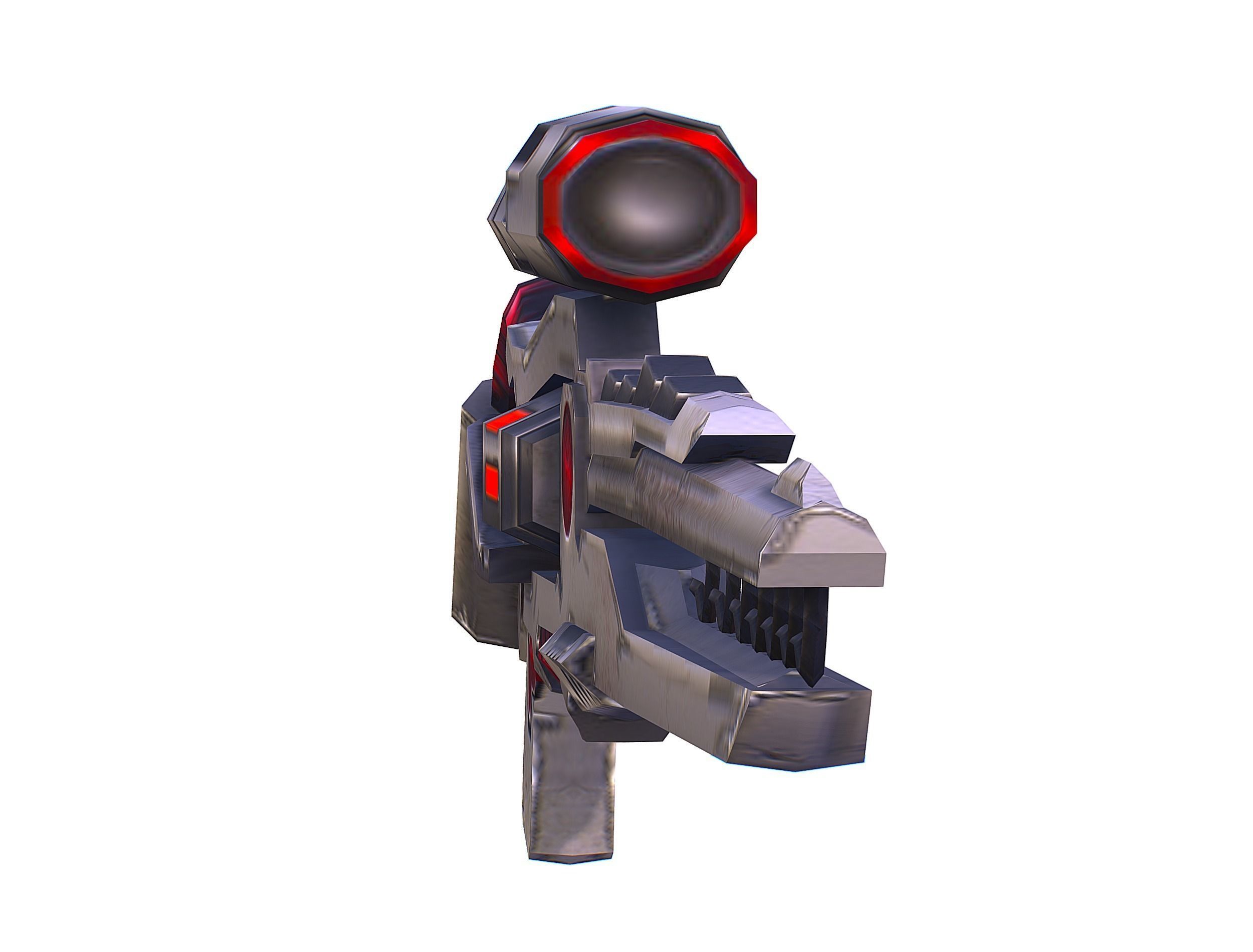 Cartoon Sci-Fi Cyborg Drone Sniper Soldier Low-poly 3D model_55