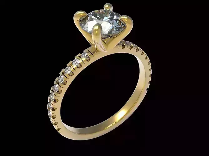 Central Round Stone Solitaire Engagement Ring size 16 3mm 