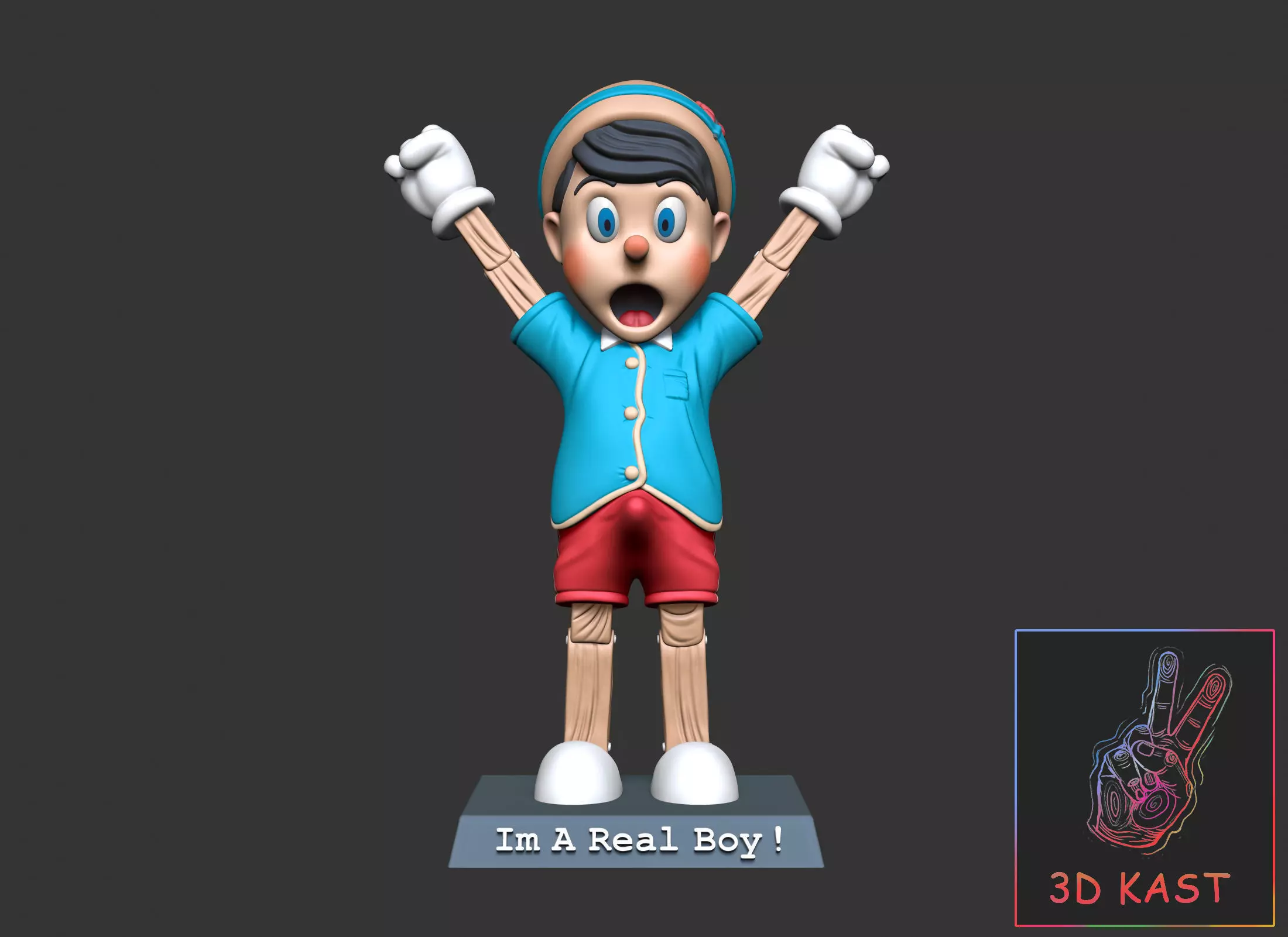 Pinocchio 3D print model_0