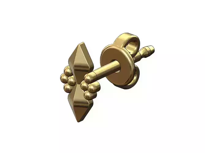 Bead and stud cluster crown stud earring