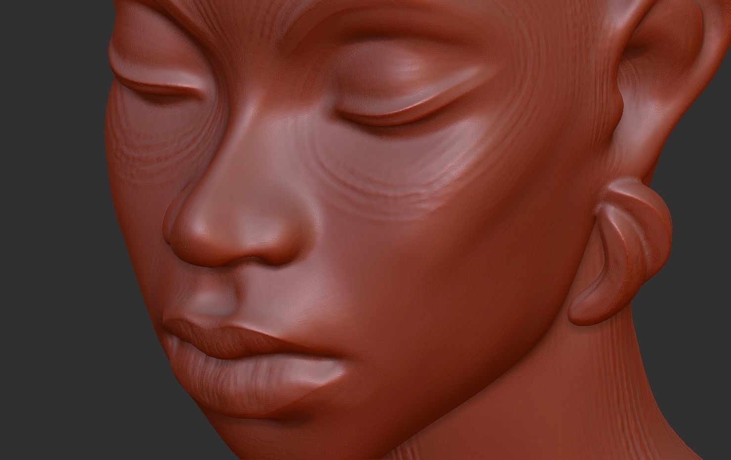 Decorative statuette- bust of an African girl 3D print model_9