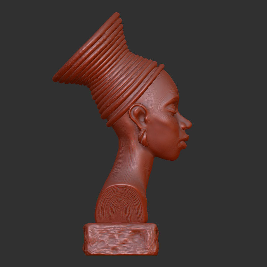 Decorative statuette- bust of an African girl 3D print model_6