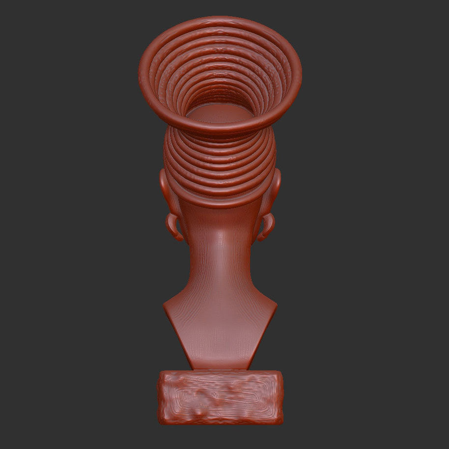 Decorative statuette- bust of an African girl 3D print model_7