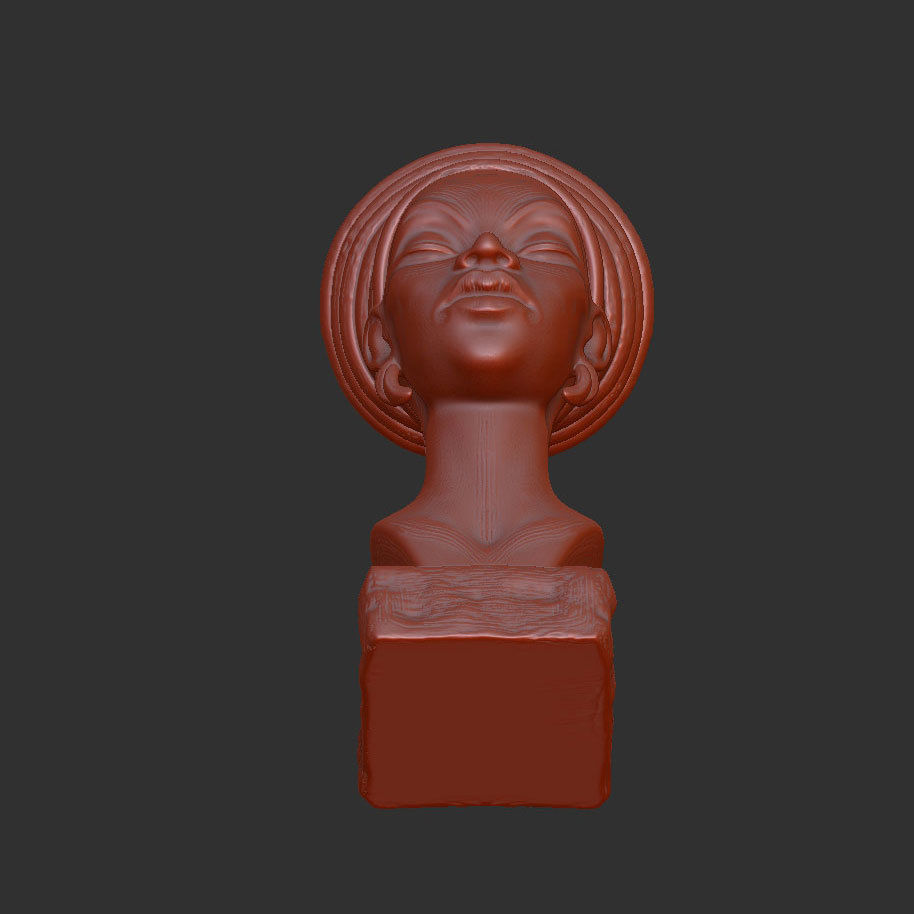 Decorative statuette- bust of an African girl 3D print model_4