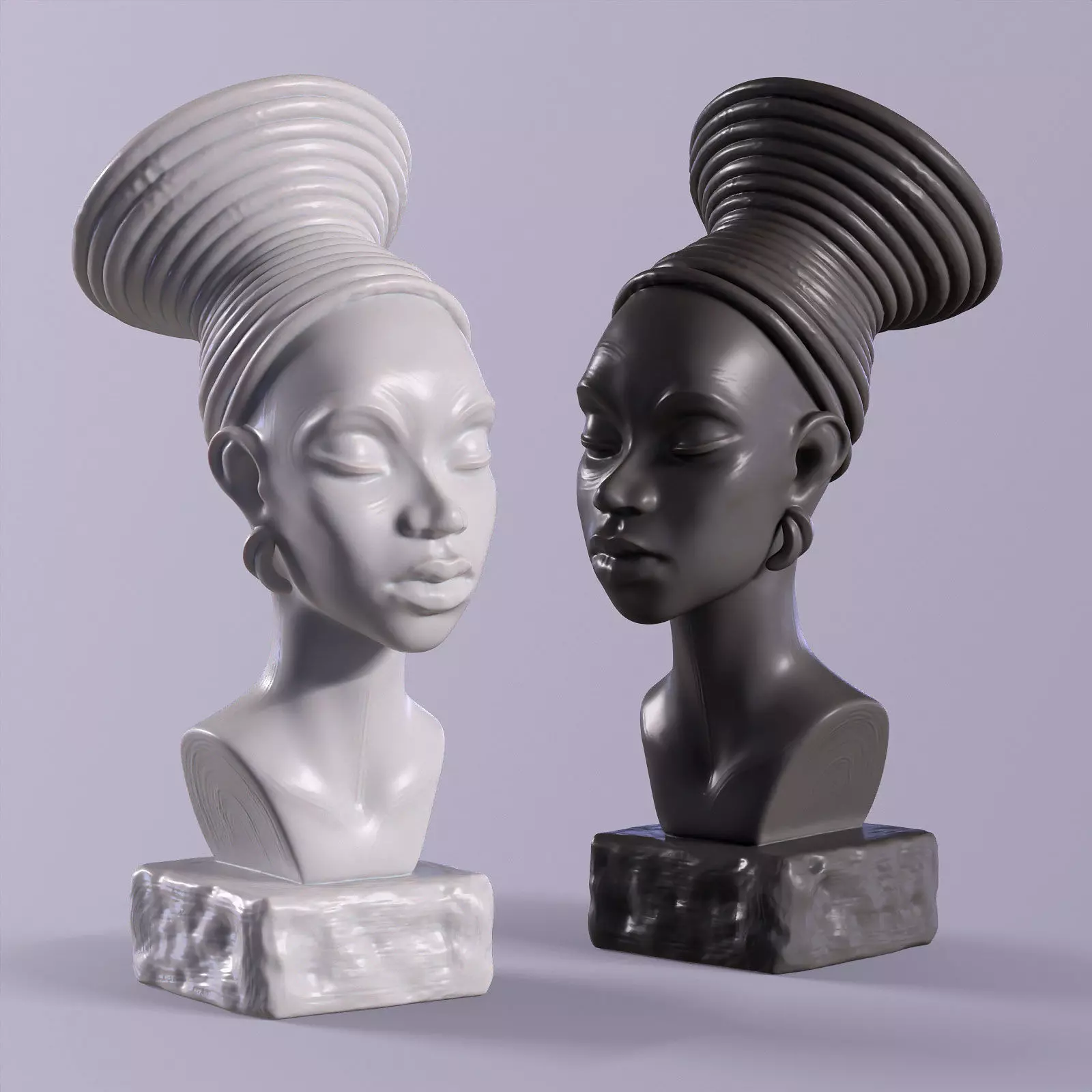 Decorative statuette- bust of an African girl 3D print model_0