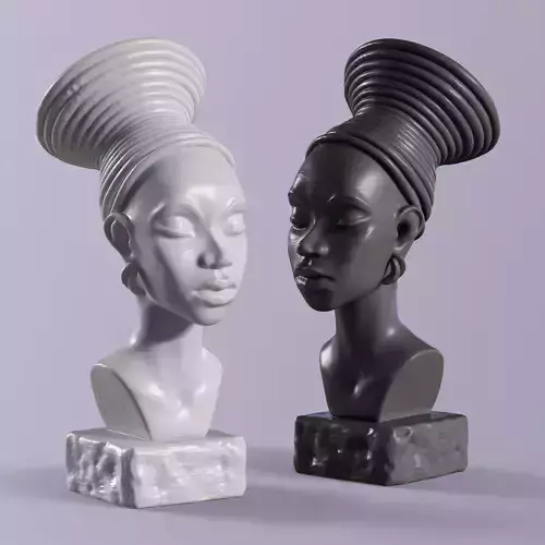 Decorative statuette- bust of an African girl 3D print model