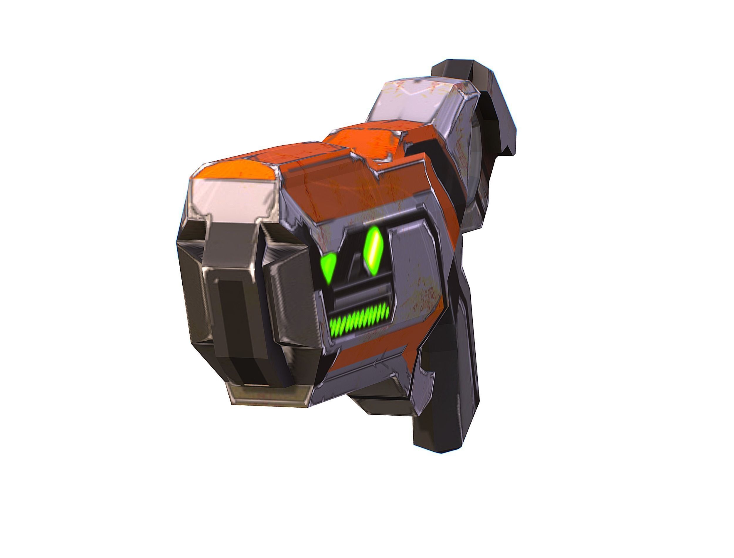 Woman Cyborg Soldier with Rifle and Pistol Low-poly 3D model_62