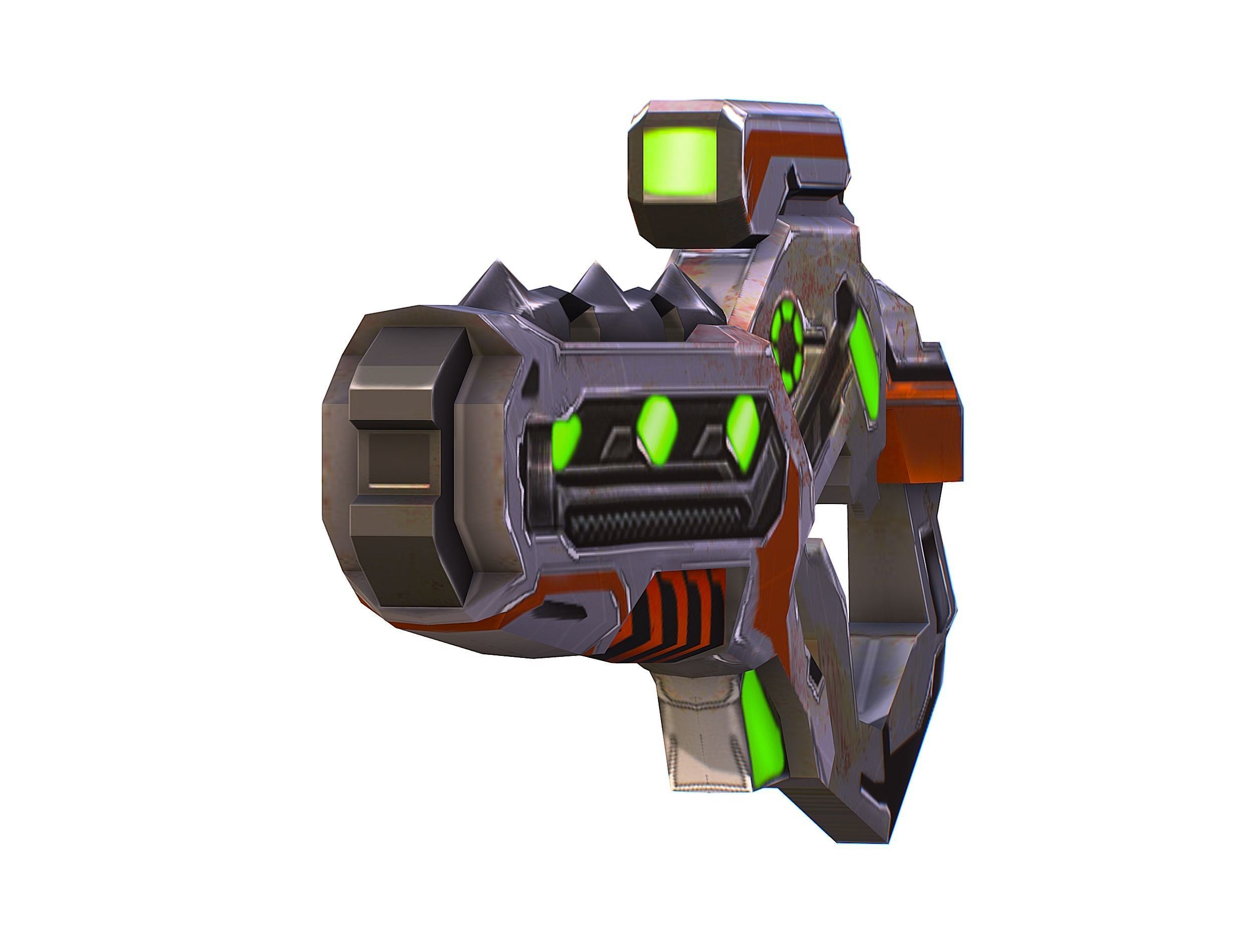 Woman Cyborg Soldier with Rifle and Pistol Low-poly 3D model_51