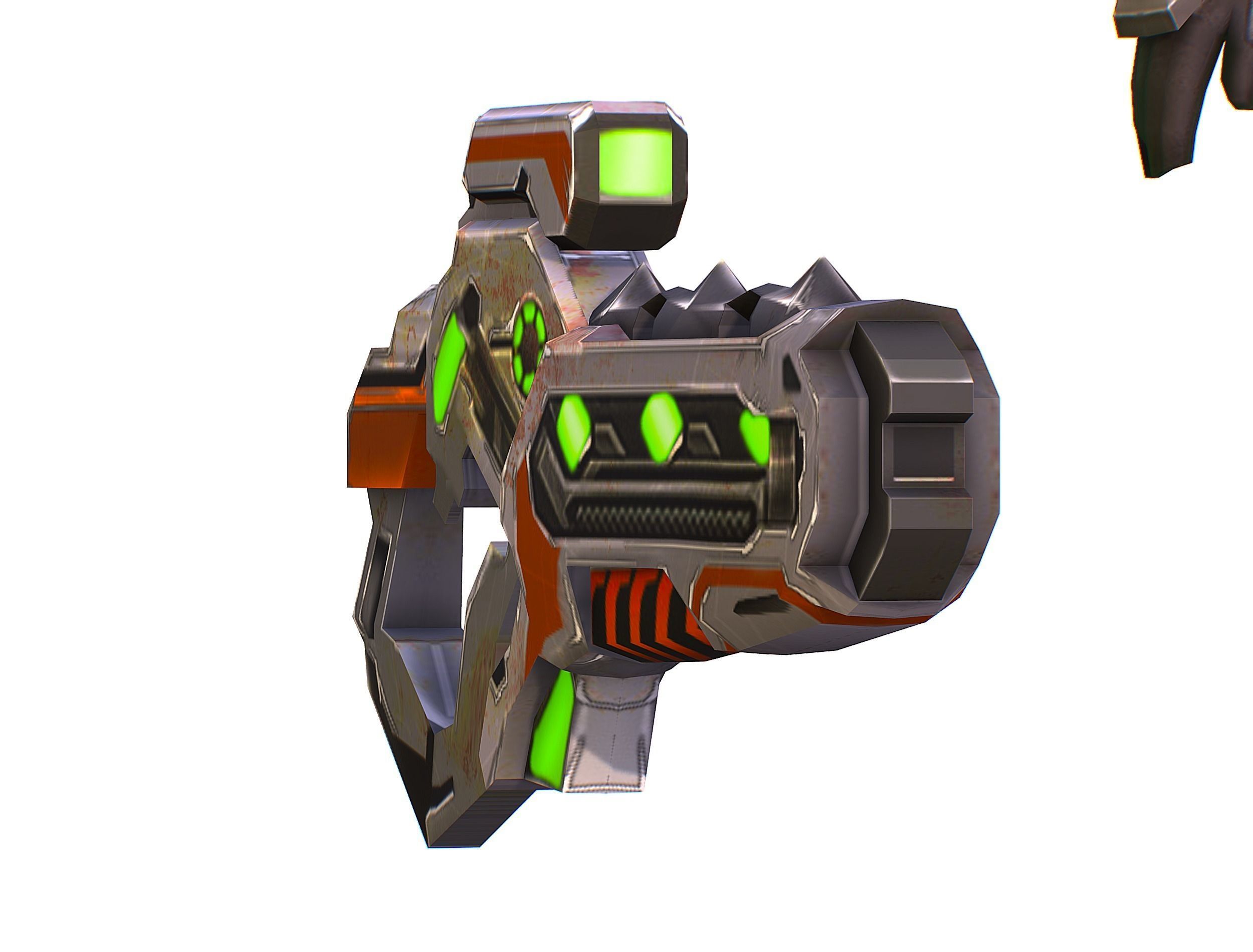 Woman Cyborg Soldier with Rifle and Pistol Low-poly 3D model_53