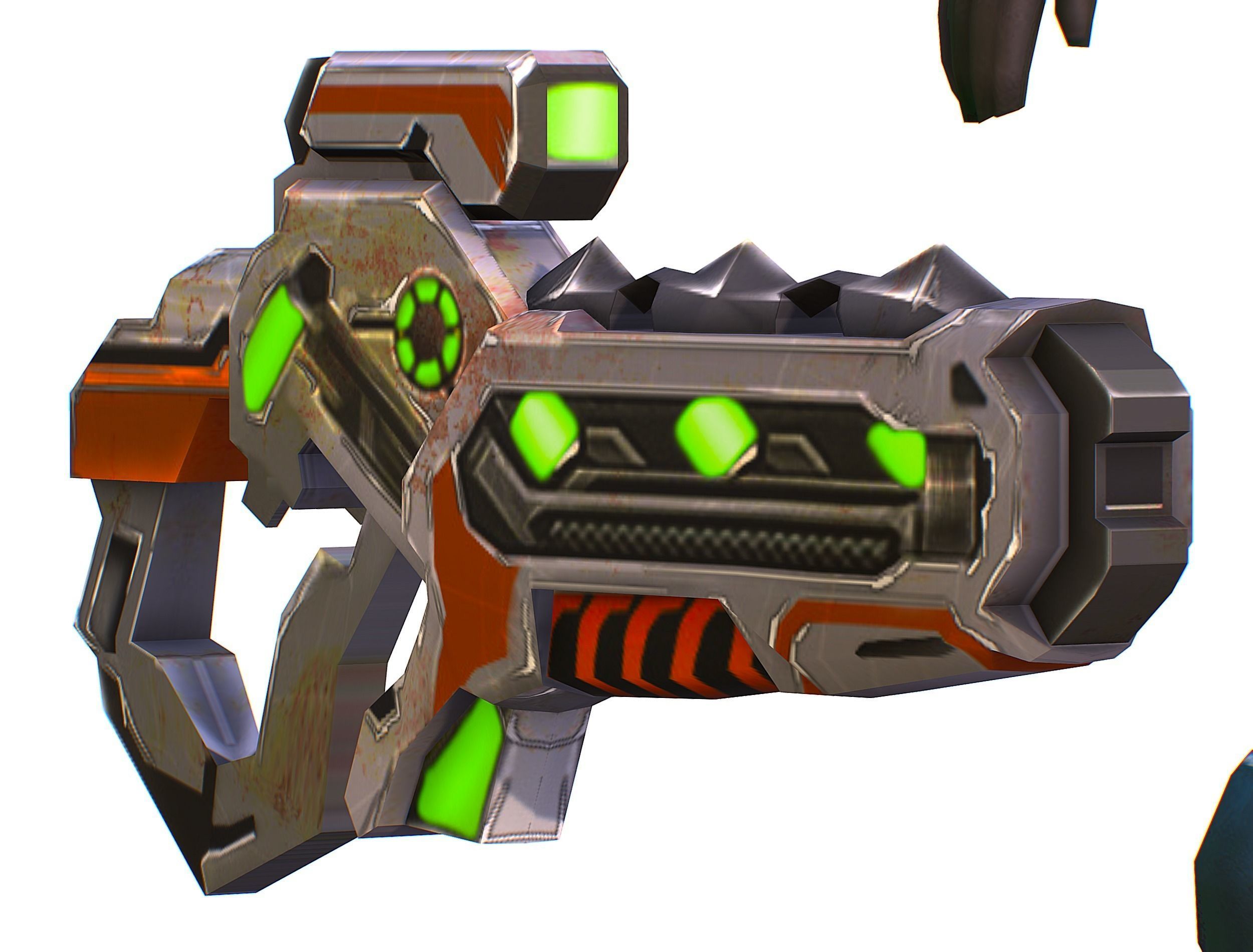 Woman Cyborg Soldier with Rifle and Pistol Low-poly 3D model_43