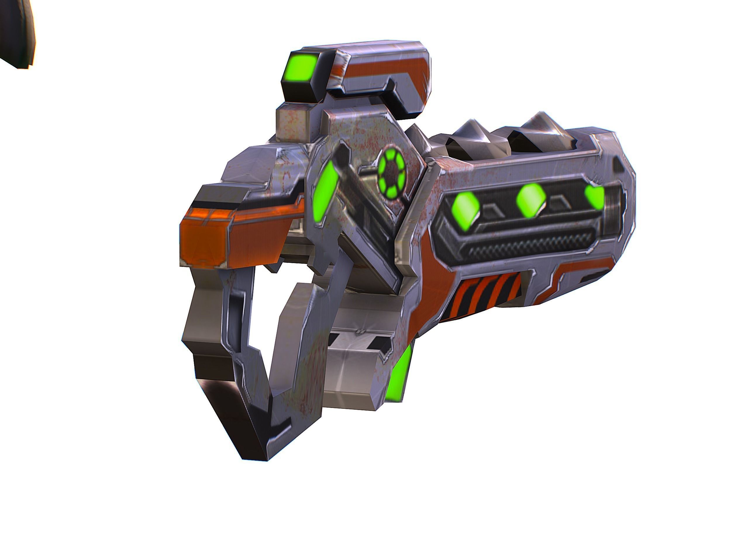 Woman Cyborg Soldier with Rifle and Pistol Low-poly 3D model_46