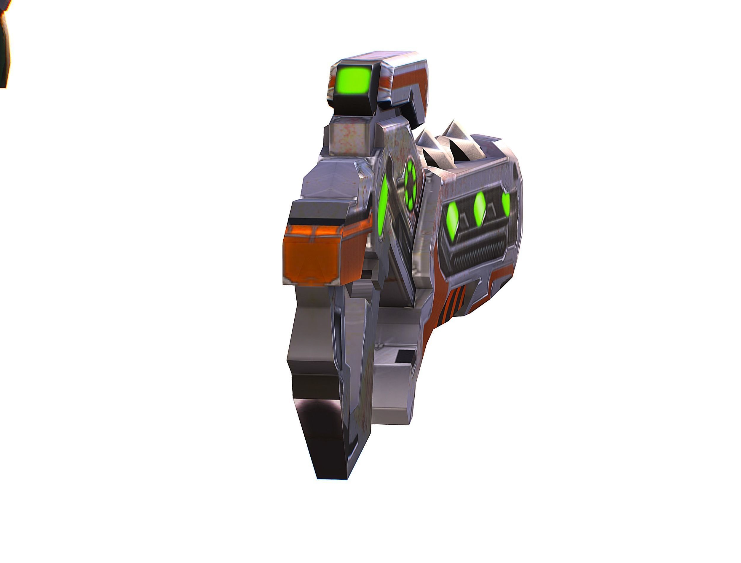 Woman Cyborg Soldier with Rifle and Pistol Low-poly 3D model_47