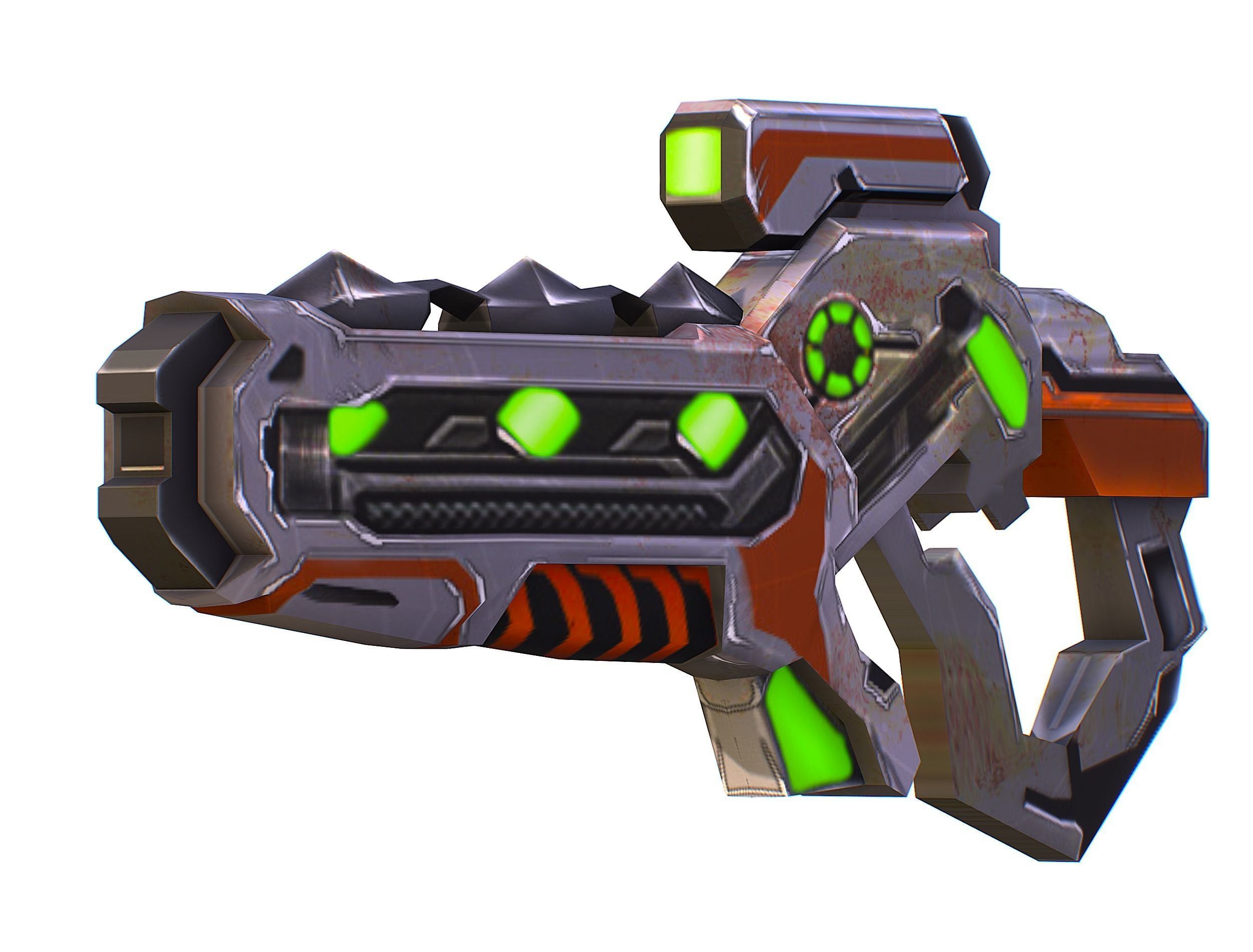 Woman Cyborg Soldier with Rifle and Pistol Low-poly 3D model_50