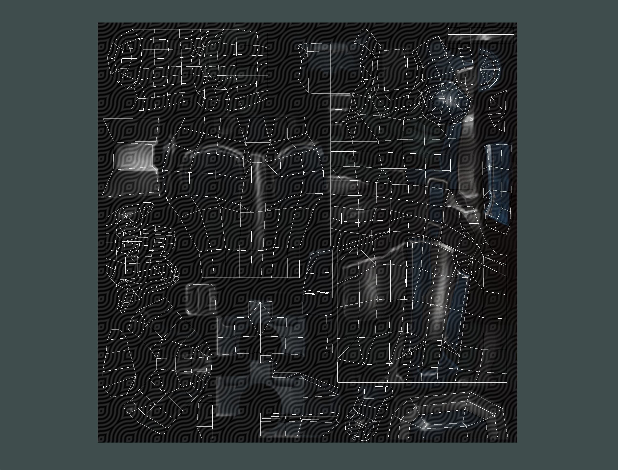 Woman Cyborg Soldier with Rifle and Pistol Low-poly 3D model_69