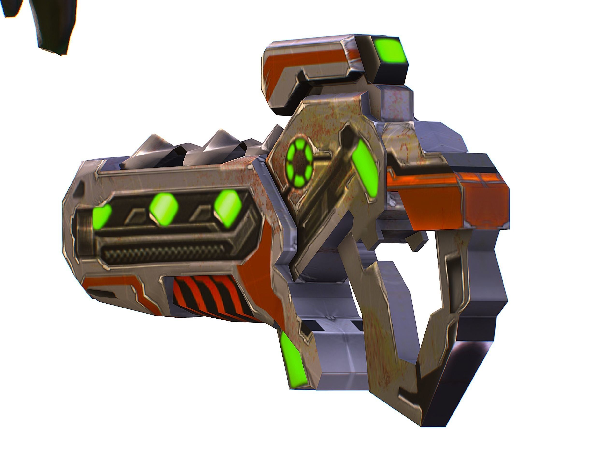 Woman Cyborg Soldier with Rifle and Pistol Low-poly 3D model_49