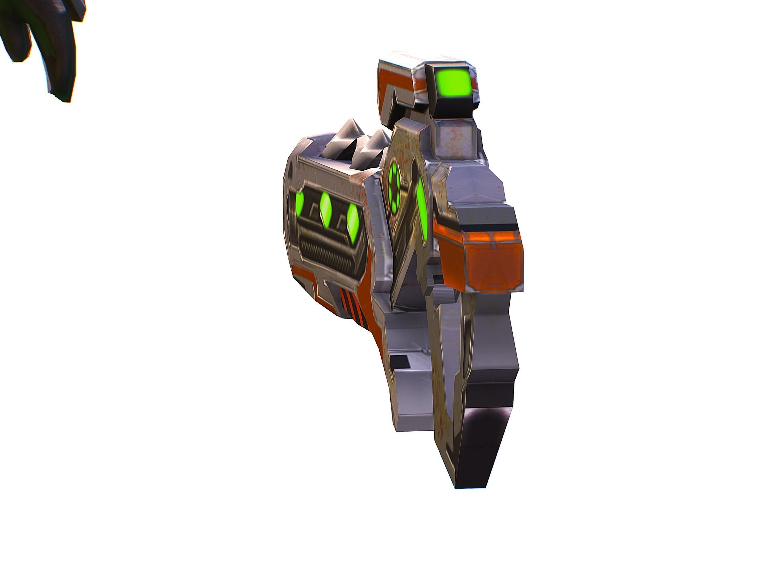 Woman Cyborg Soldier with Rifle and Pistol Low-poly 3D model_48