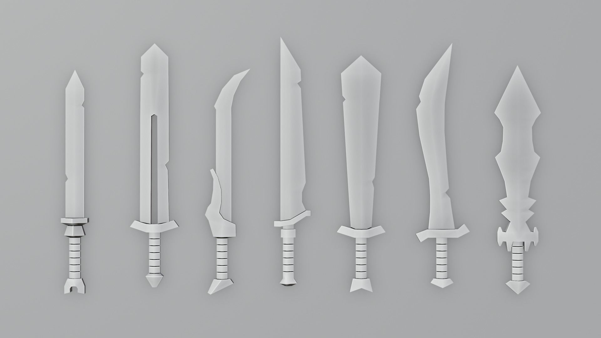 LowPolySwordCollection Low-poly 3D model_2
