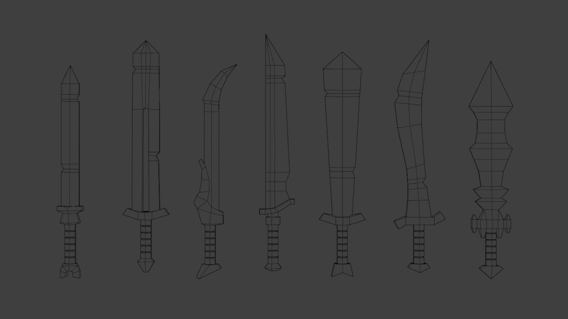 LowPolySwordCollection Low-poly 3D model_3