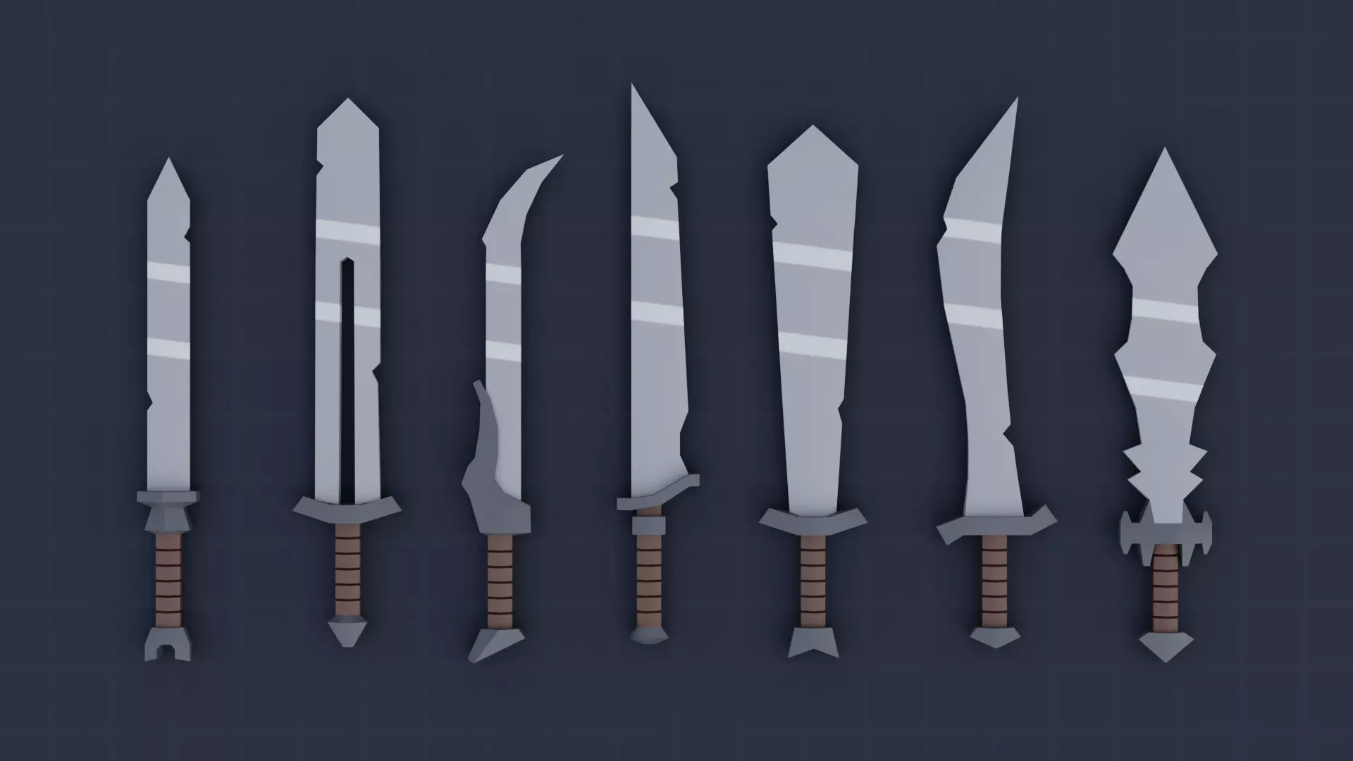 LowPolySwordCollection Low-poly 3D model_0