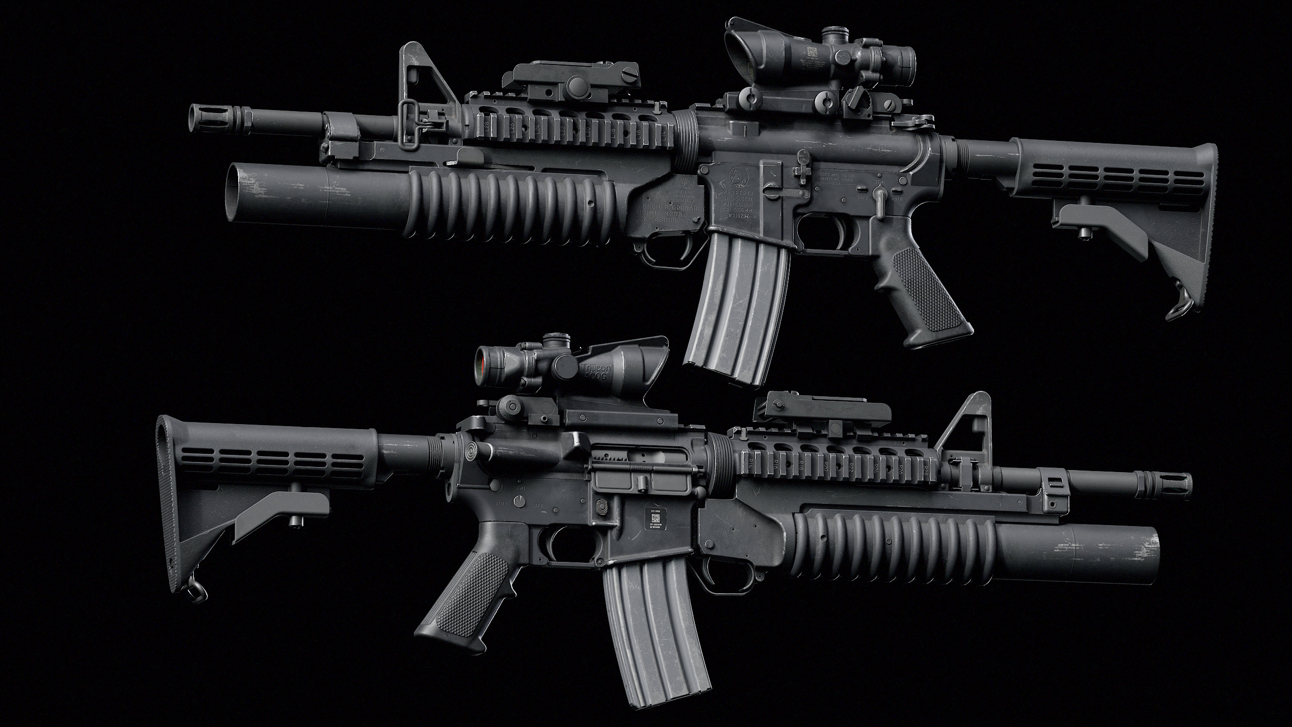 M4-M203 Low-poly 3D model_11