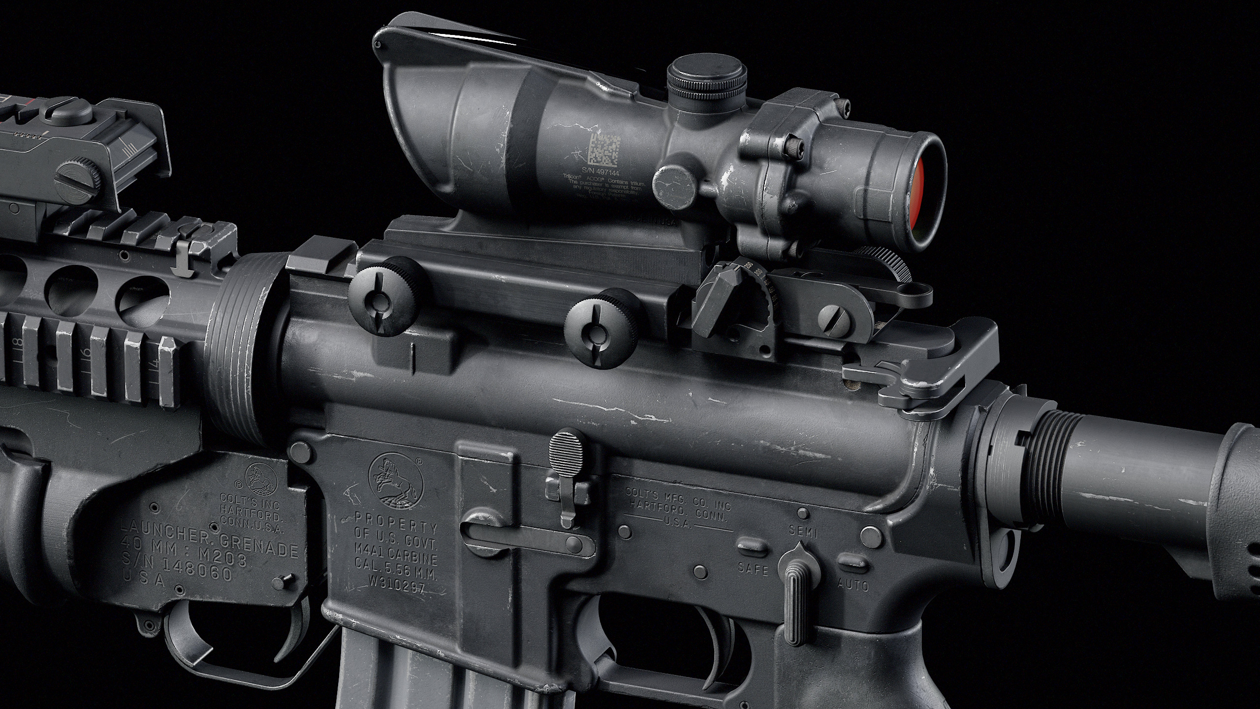 M4-M203 Low-poly 3D model_2