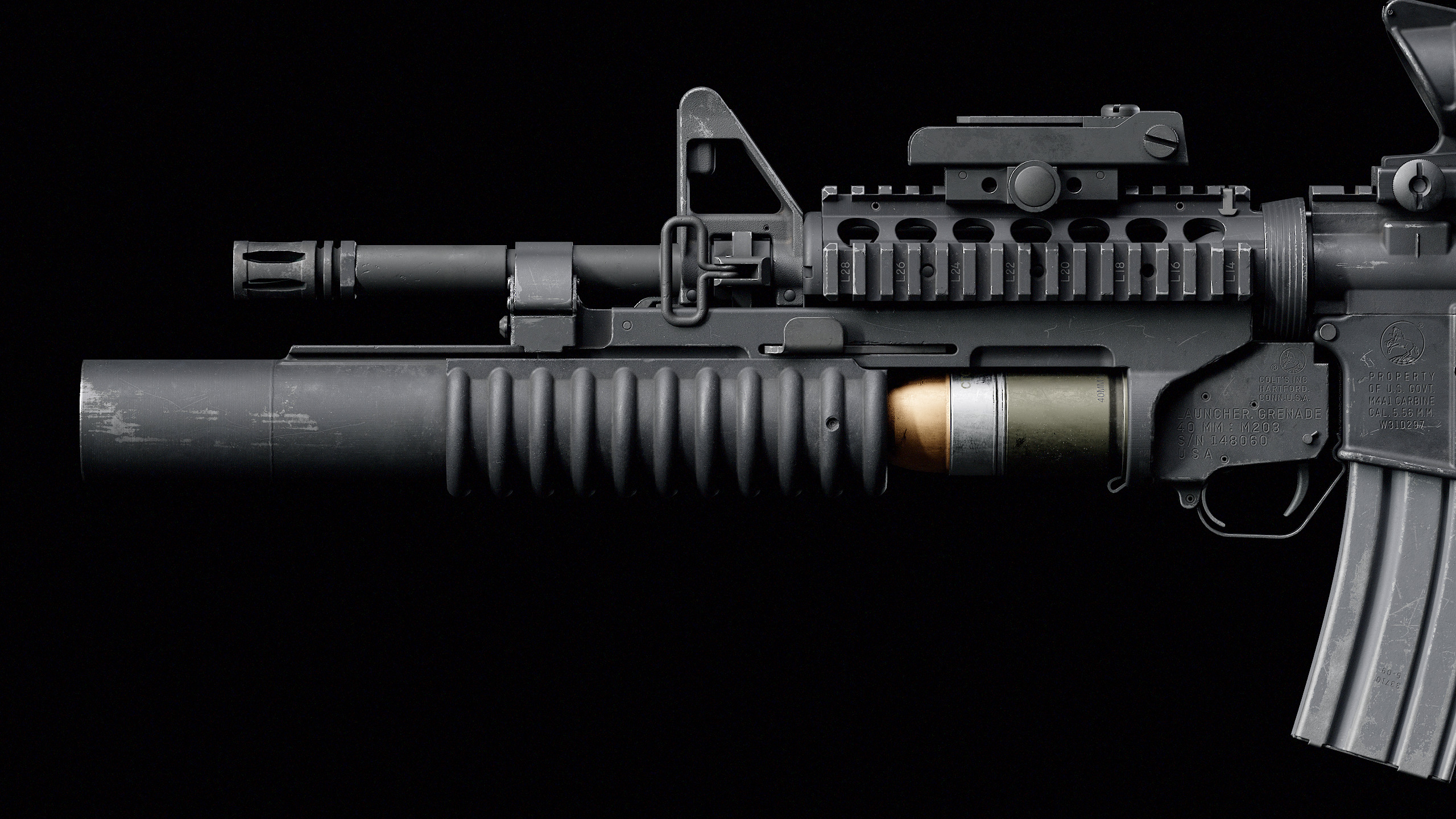 M4-M203 Low-poly 3D model_13