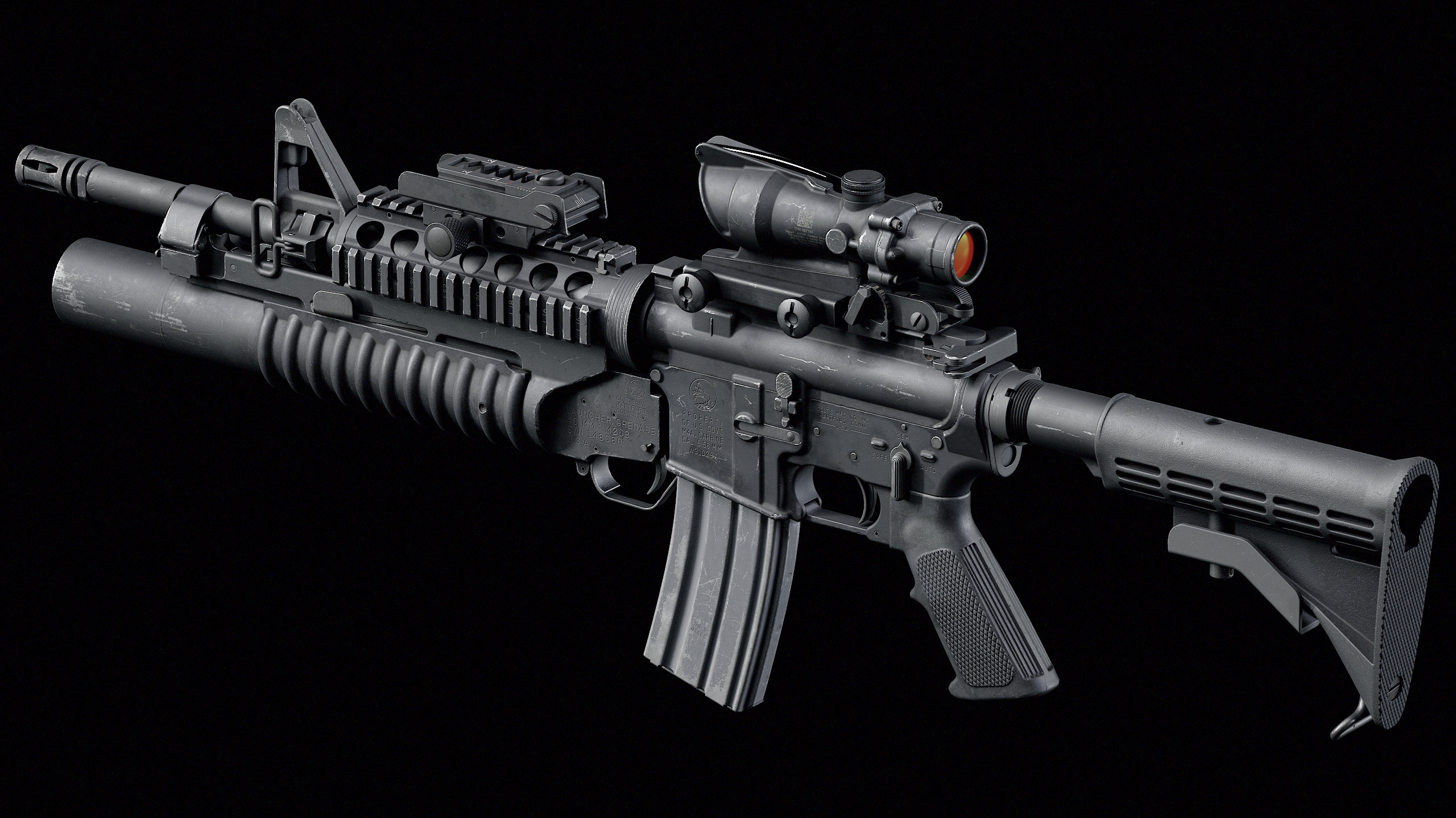 M4-M203 Low-poly 3D model_1