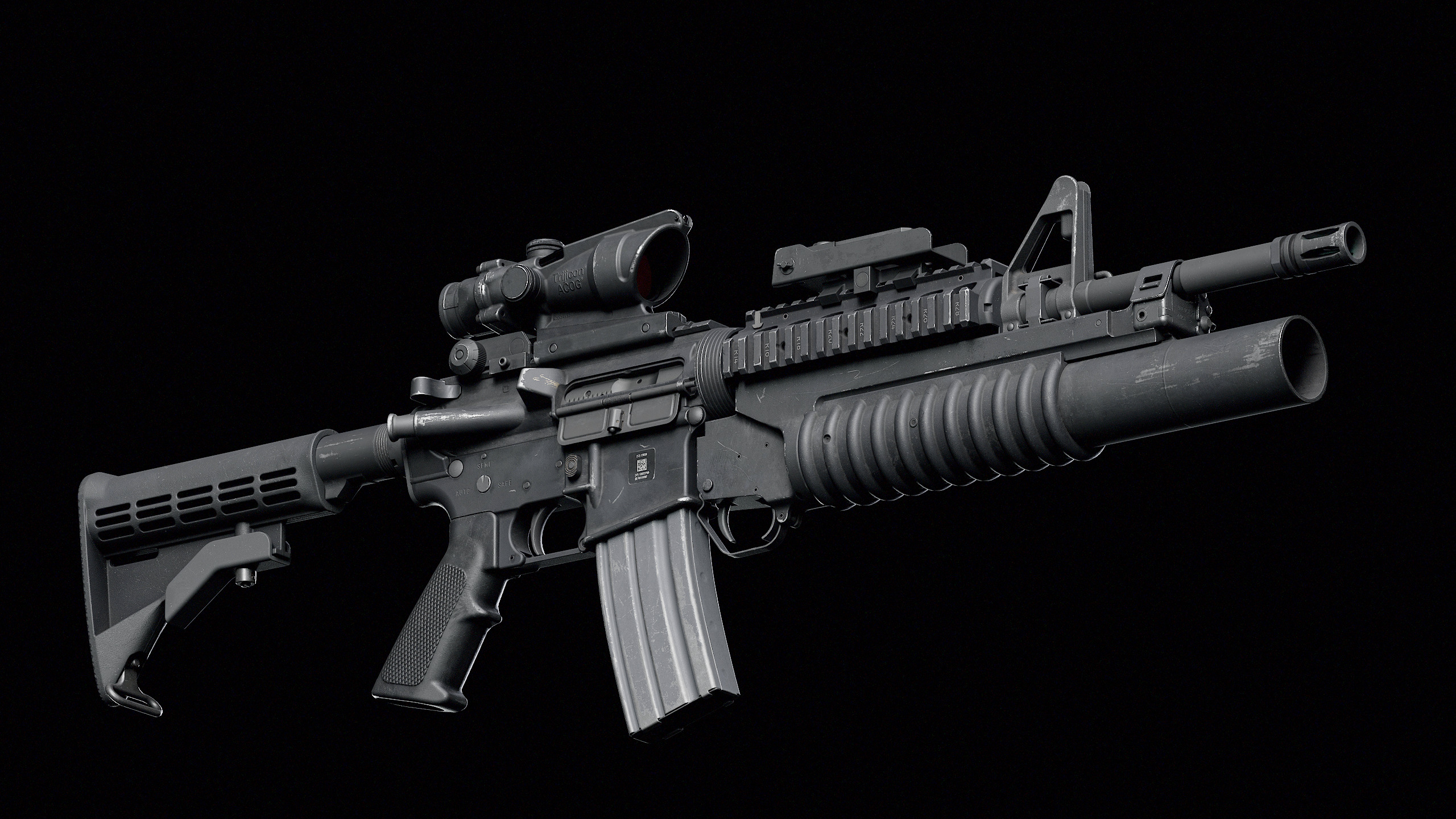 M4-M203 Low-poly 3D model_7