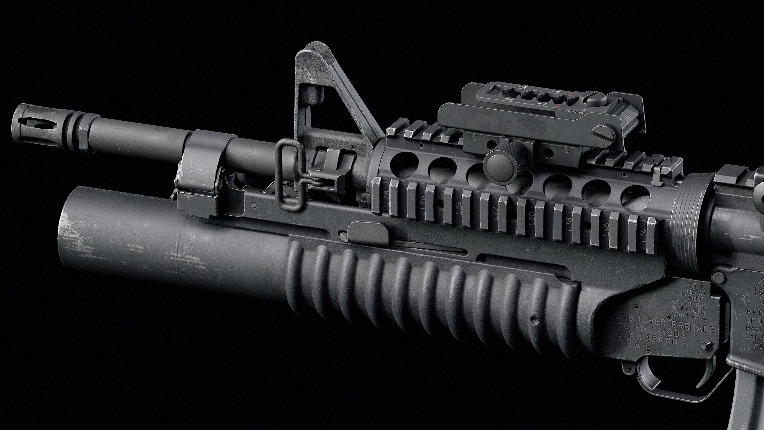 M4-M203 Low-poly 3D model_3