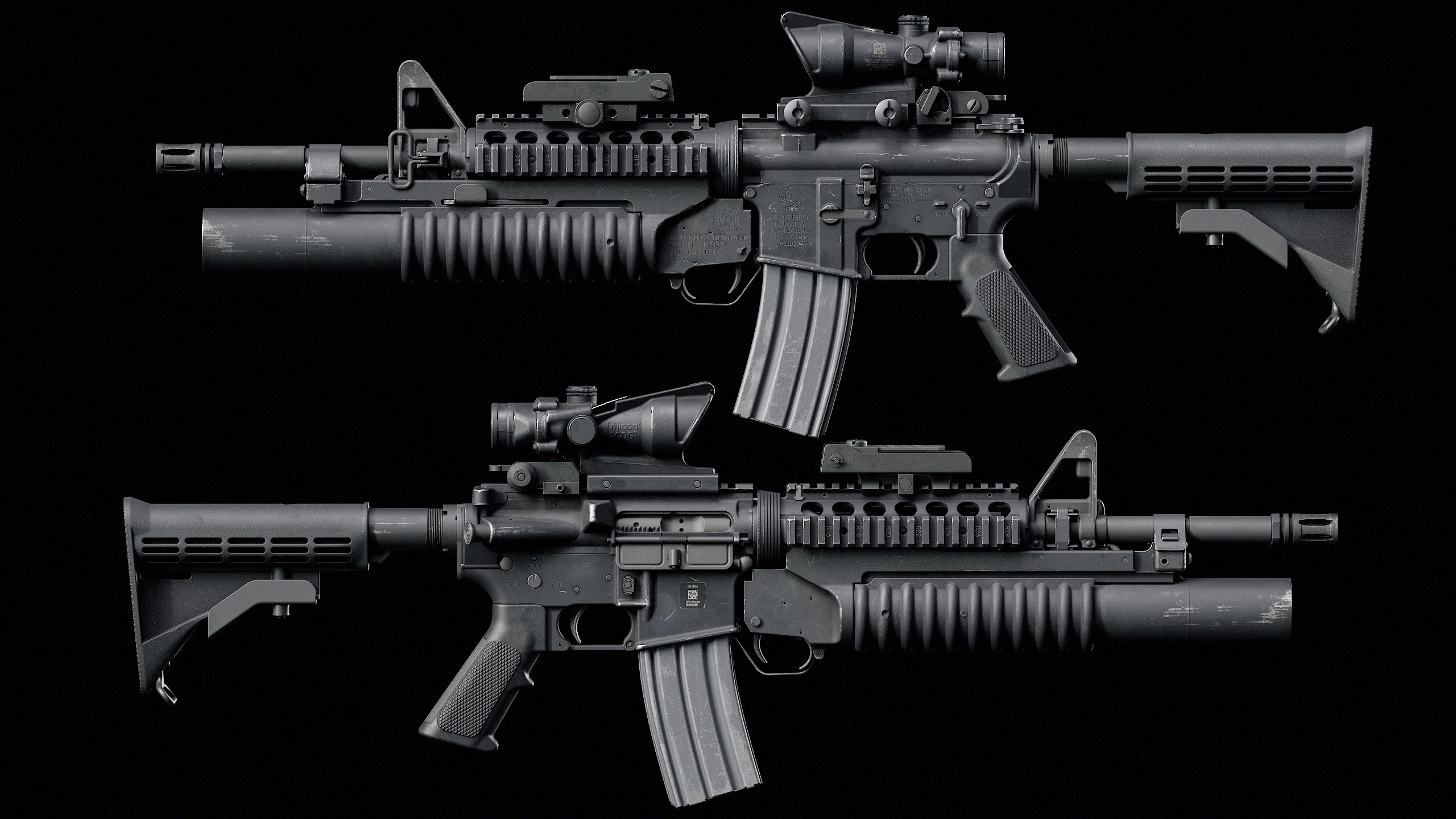 M4-M203 Low-poly 3D model_12