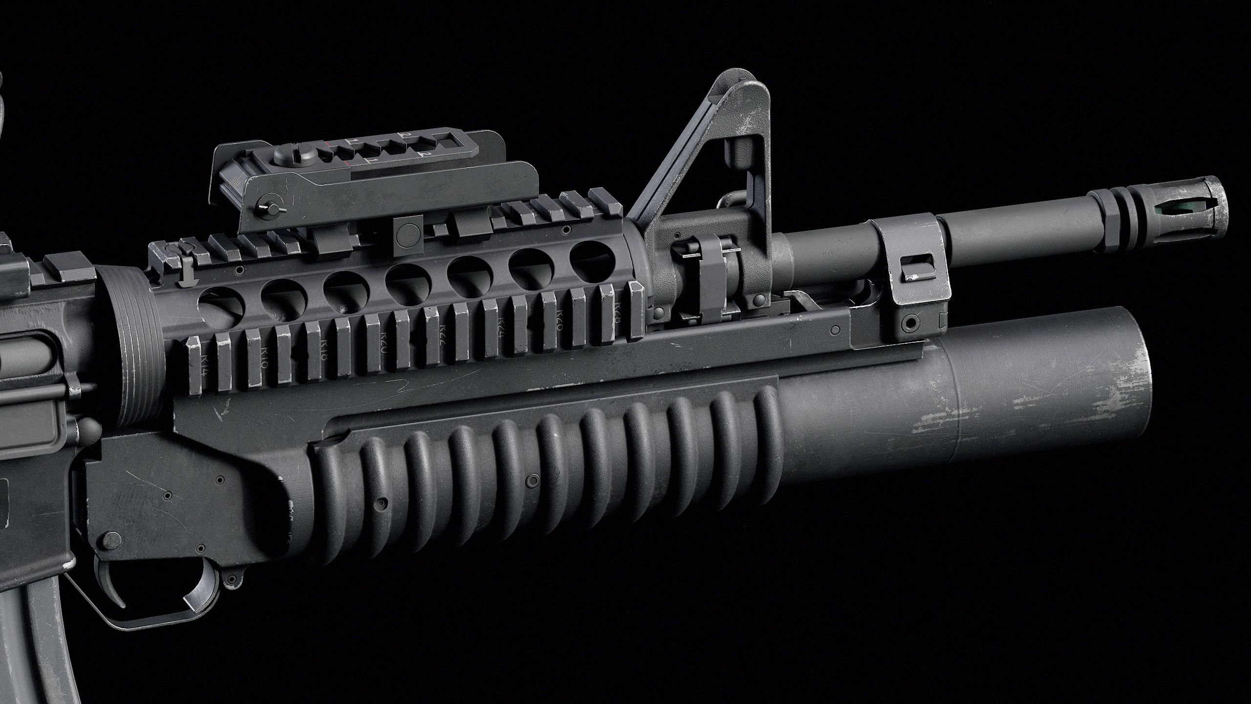 M4-M203 Low-poly 3D model_5