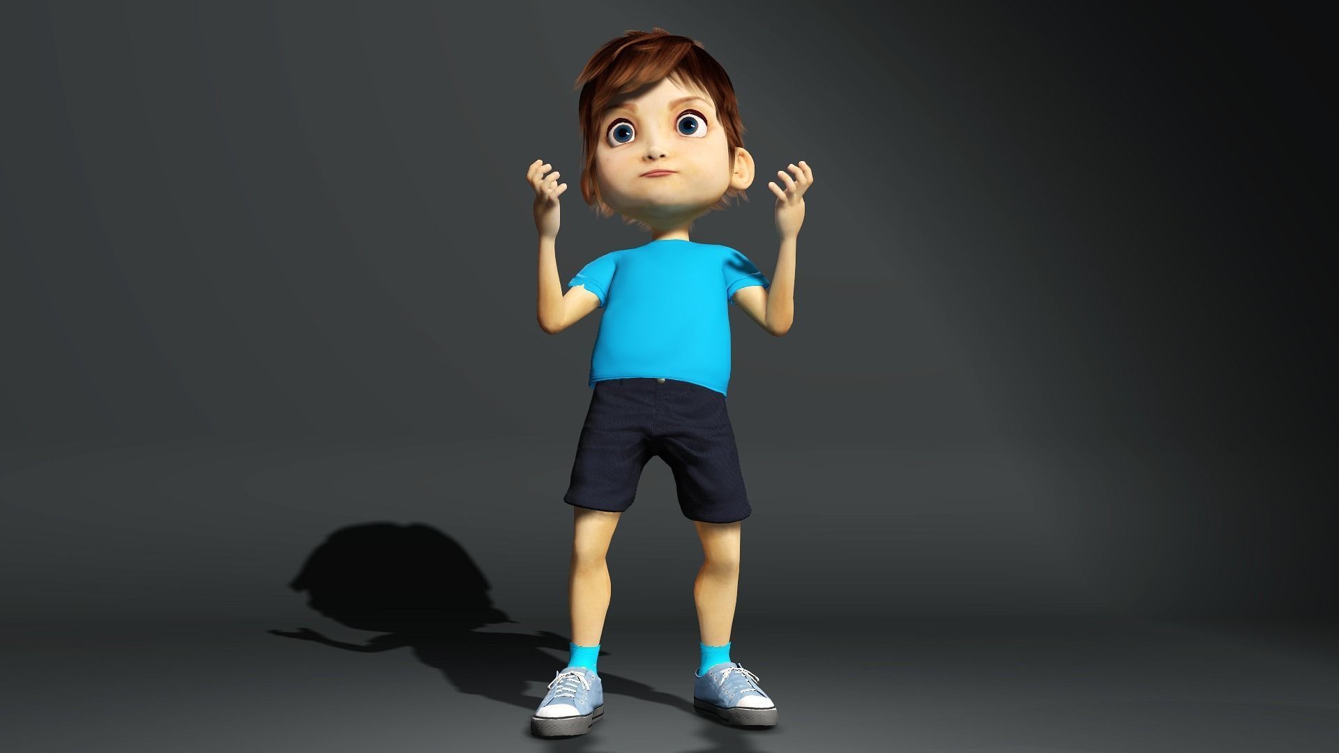 Cartoon boy 3D model_3