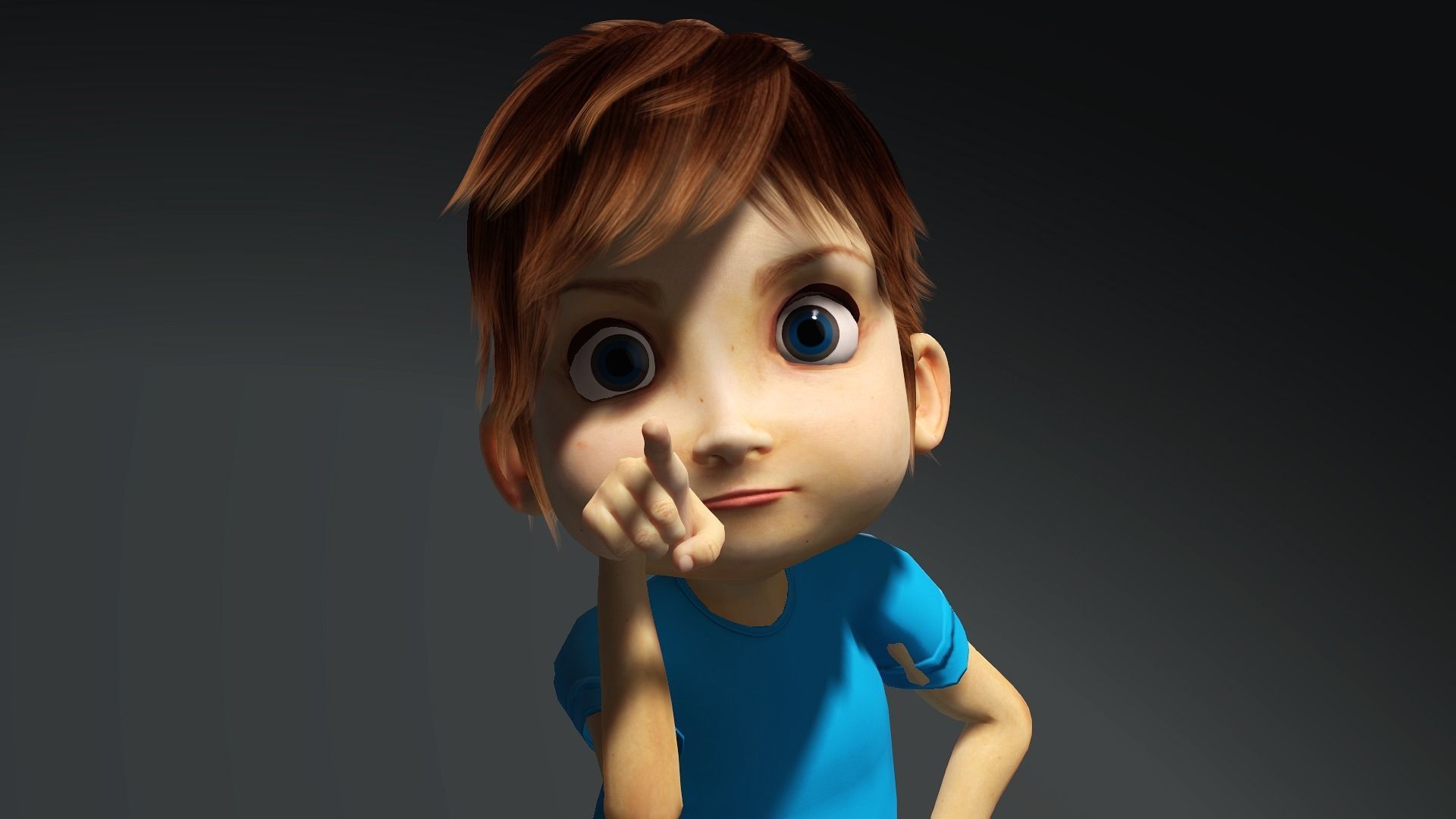 Cartoon boy 3D model_6