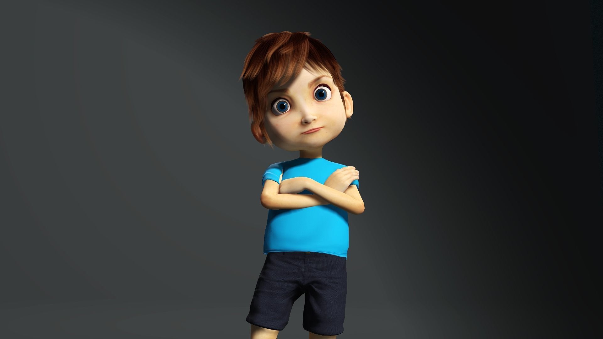 Cartoon boy 3D model_4