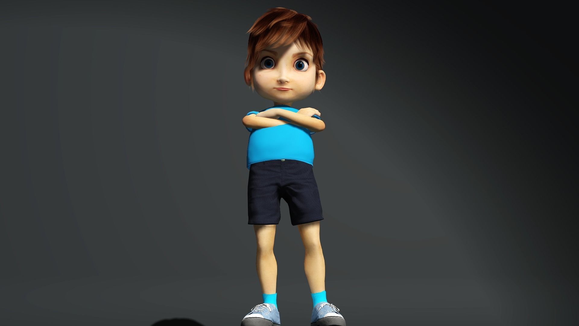 Cartoon boy 3D model_2