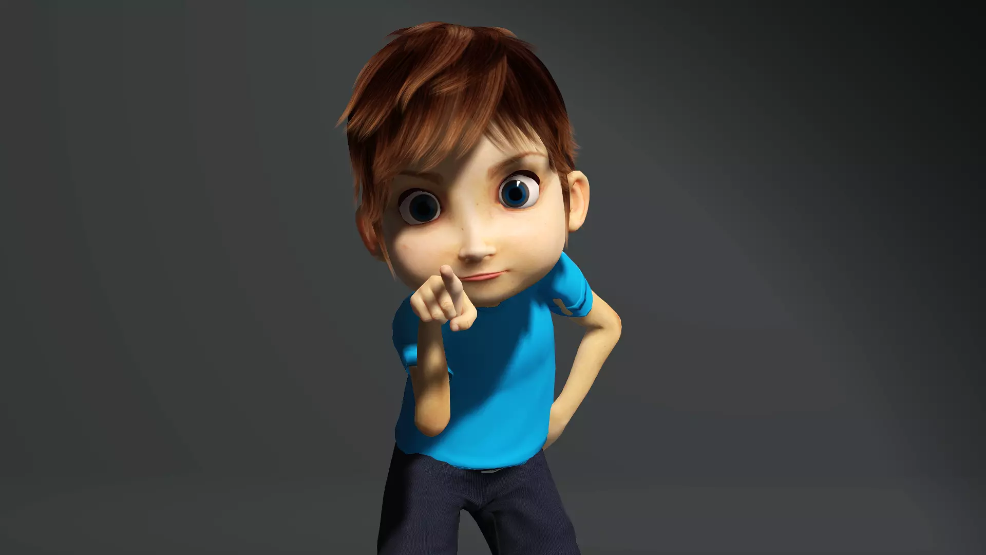 Cartoon boy 3D model_0