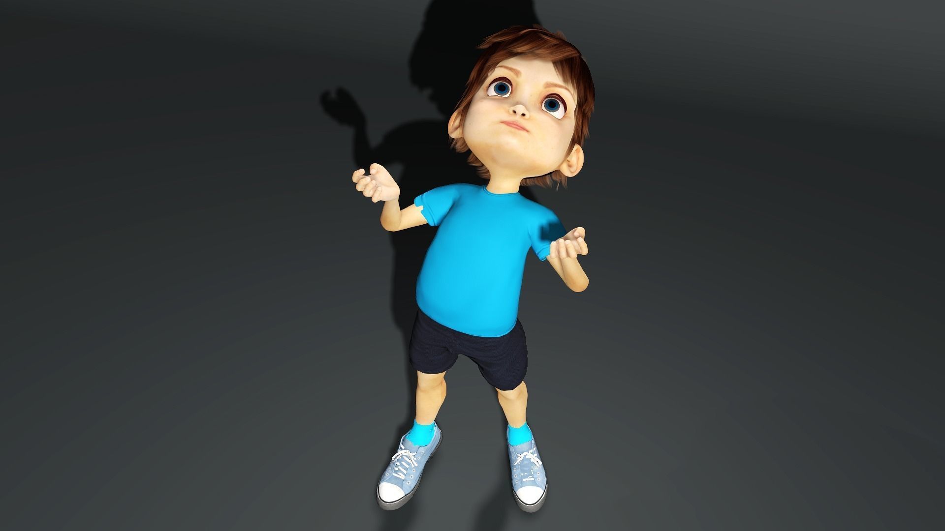 Cartoon boy 3D model_8