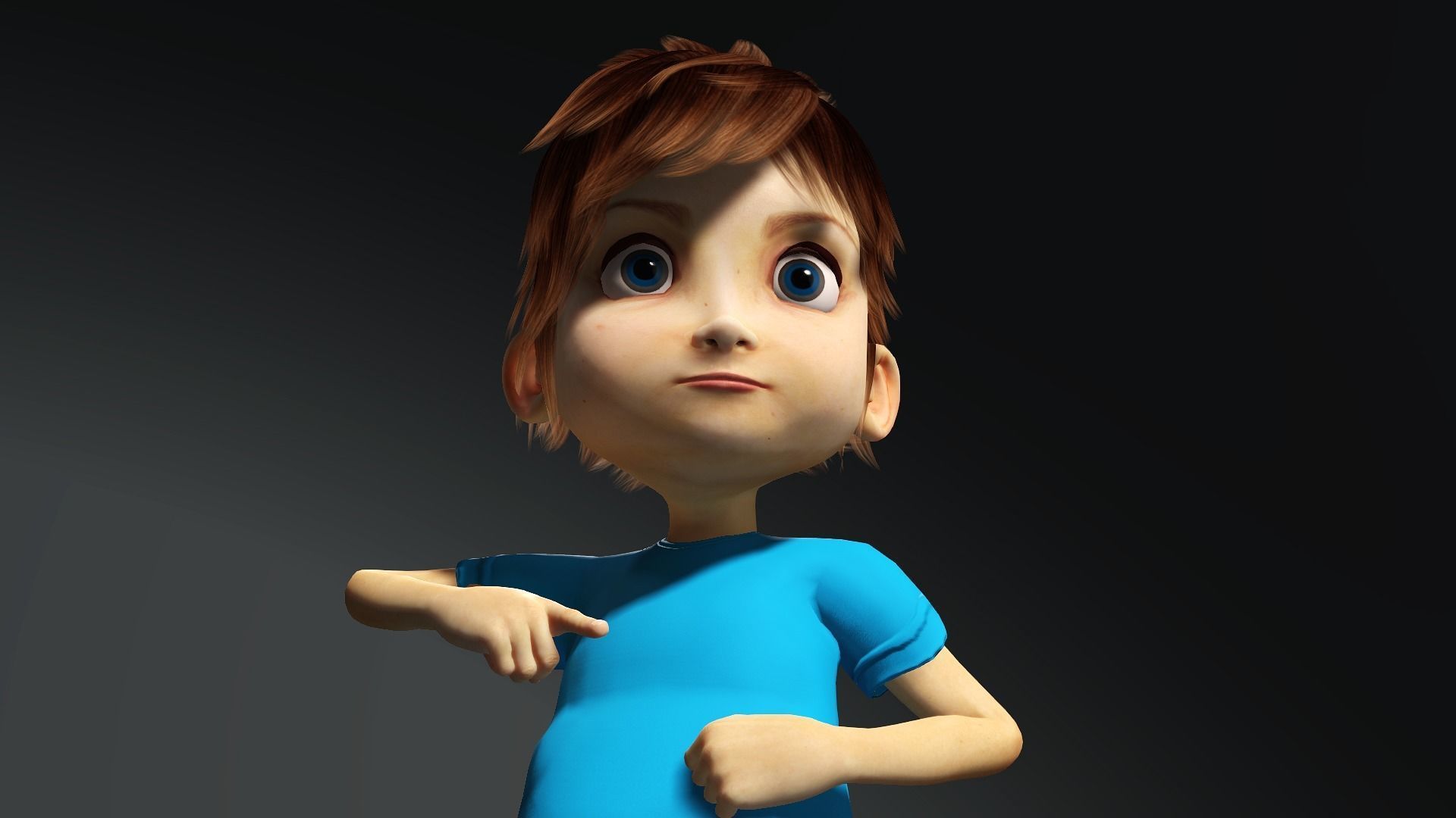 Cartoon boy 3D model_5
