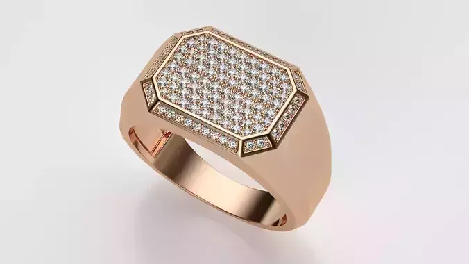 Men signet ring with stones